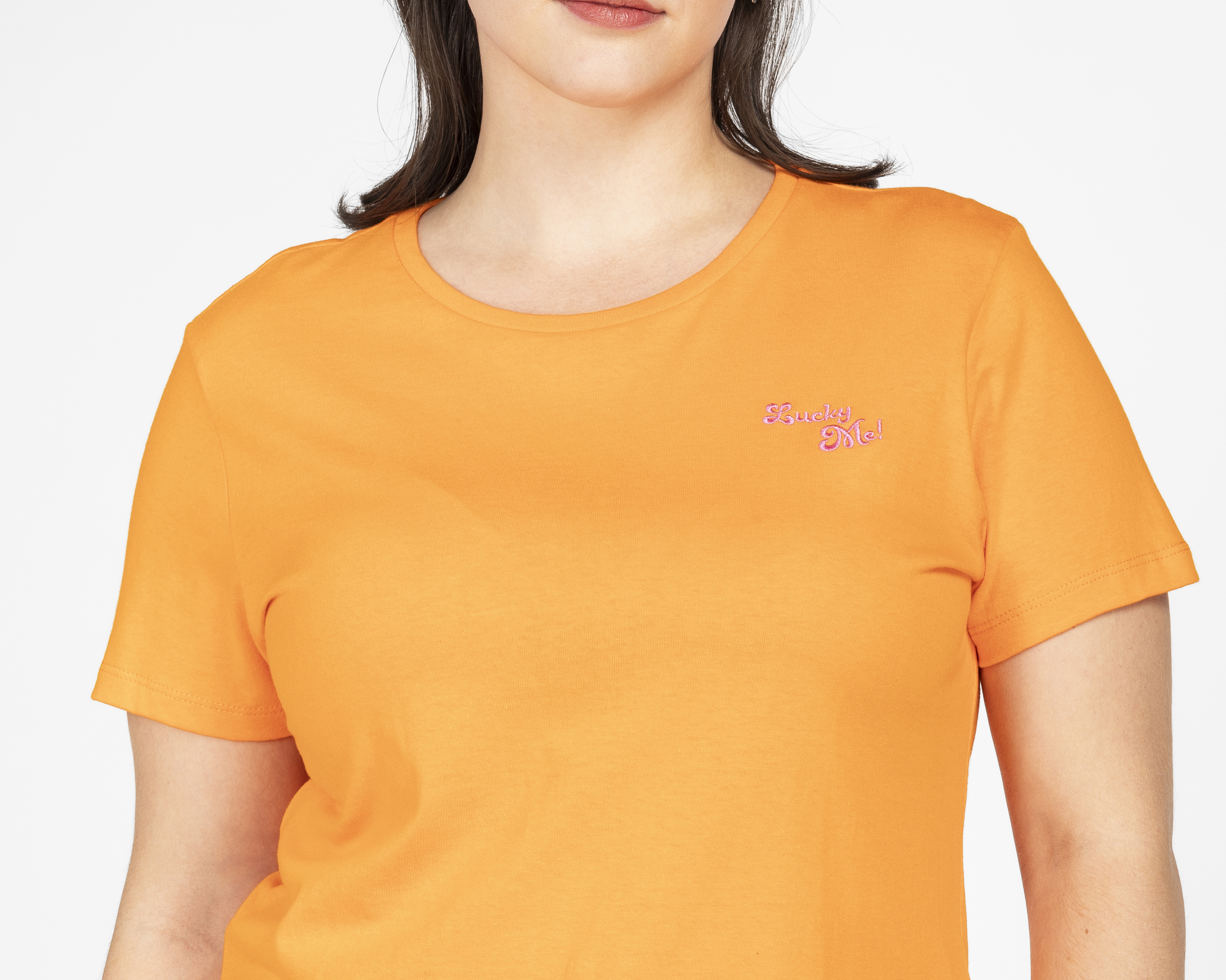 Foto 5 pulgar | Foto 4 | Playera Lucky Star Manga Corta Anaranjada