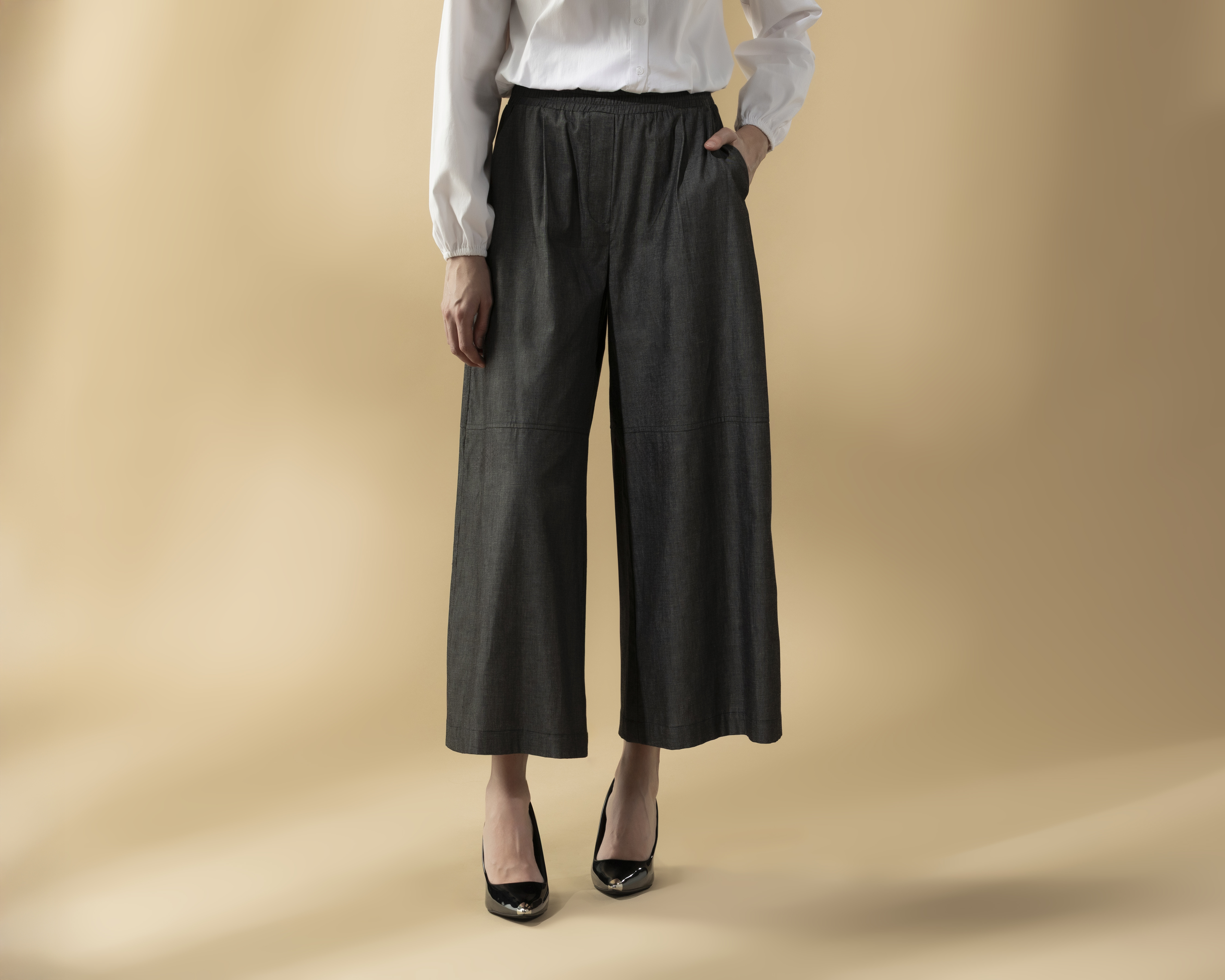 Foto 3 pulgar | Foto 2 | Pantón Culotte Capri Denim Sahara By Antonio Gutierrez para Mujer