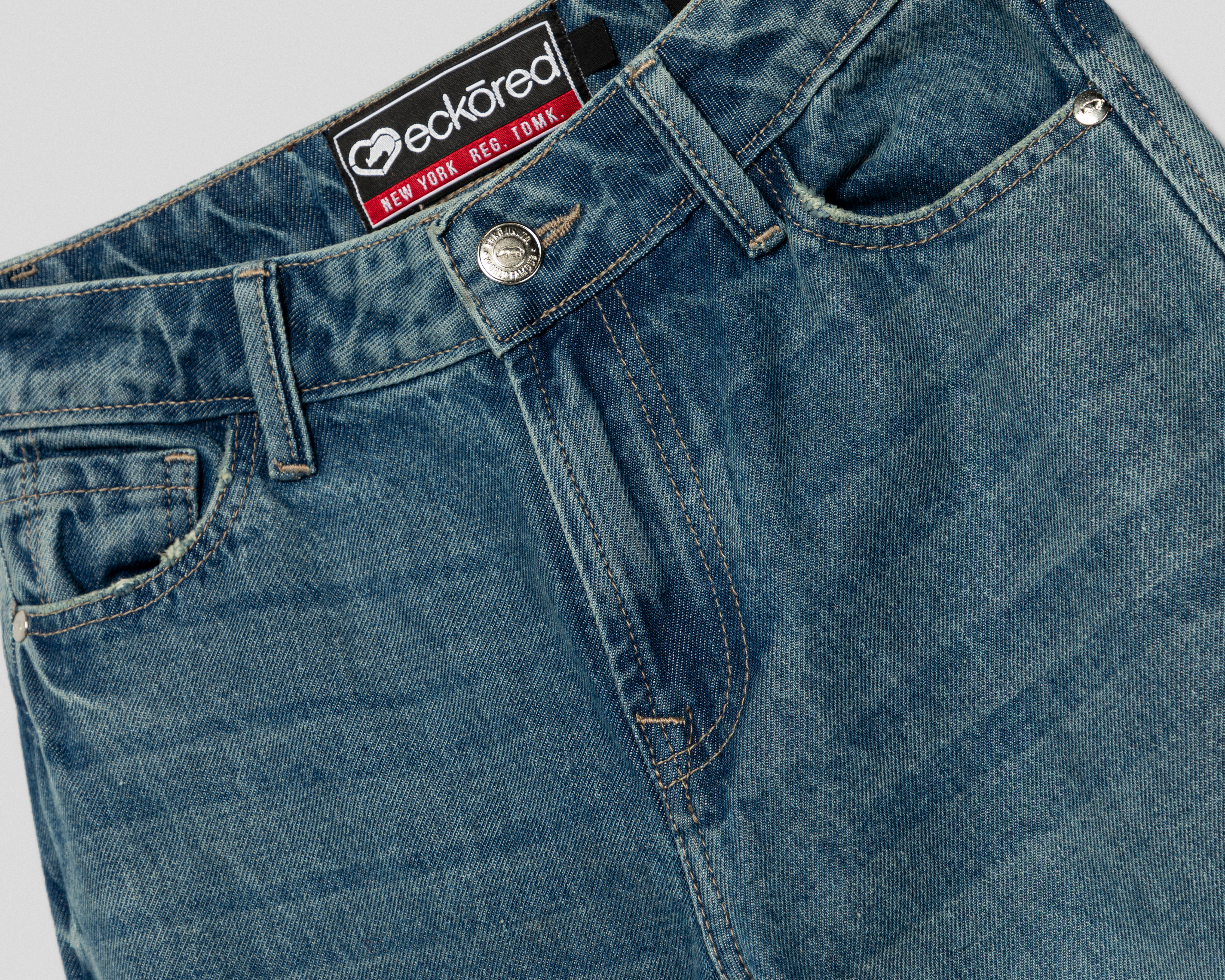 Foto 4 pulgar | Foto 3 | Pantalón Ancho Ecko Red Deslavado para Mujer