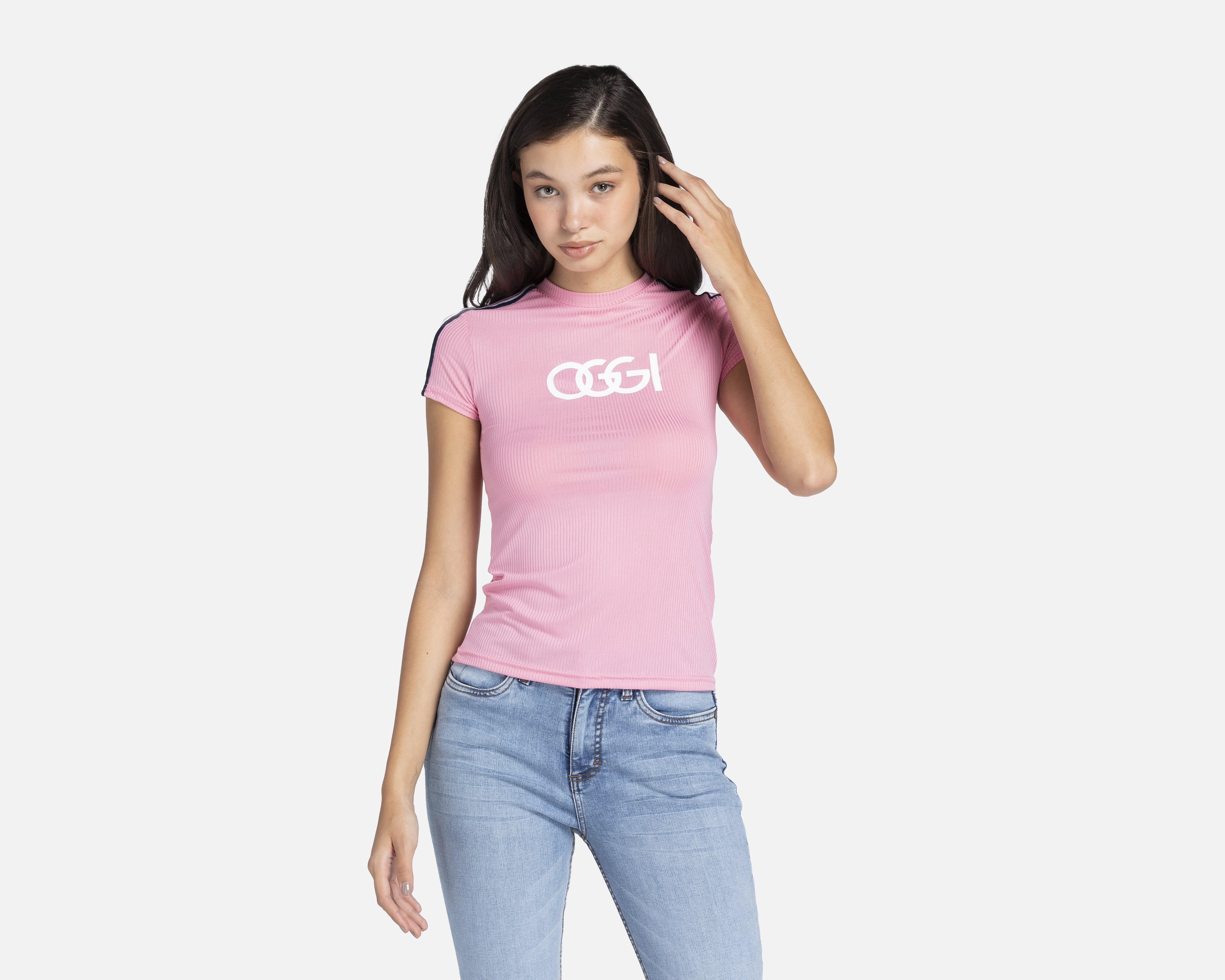 Playera Oggi Rosa Manga Corta