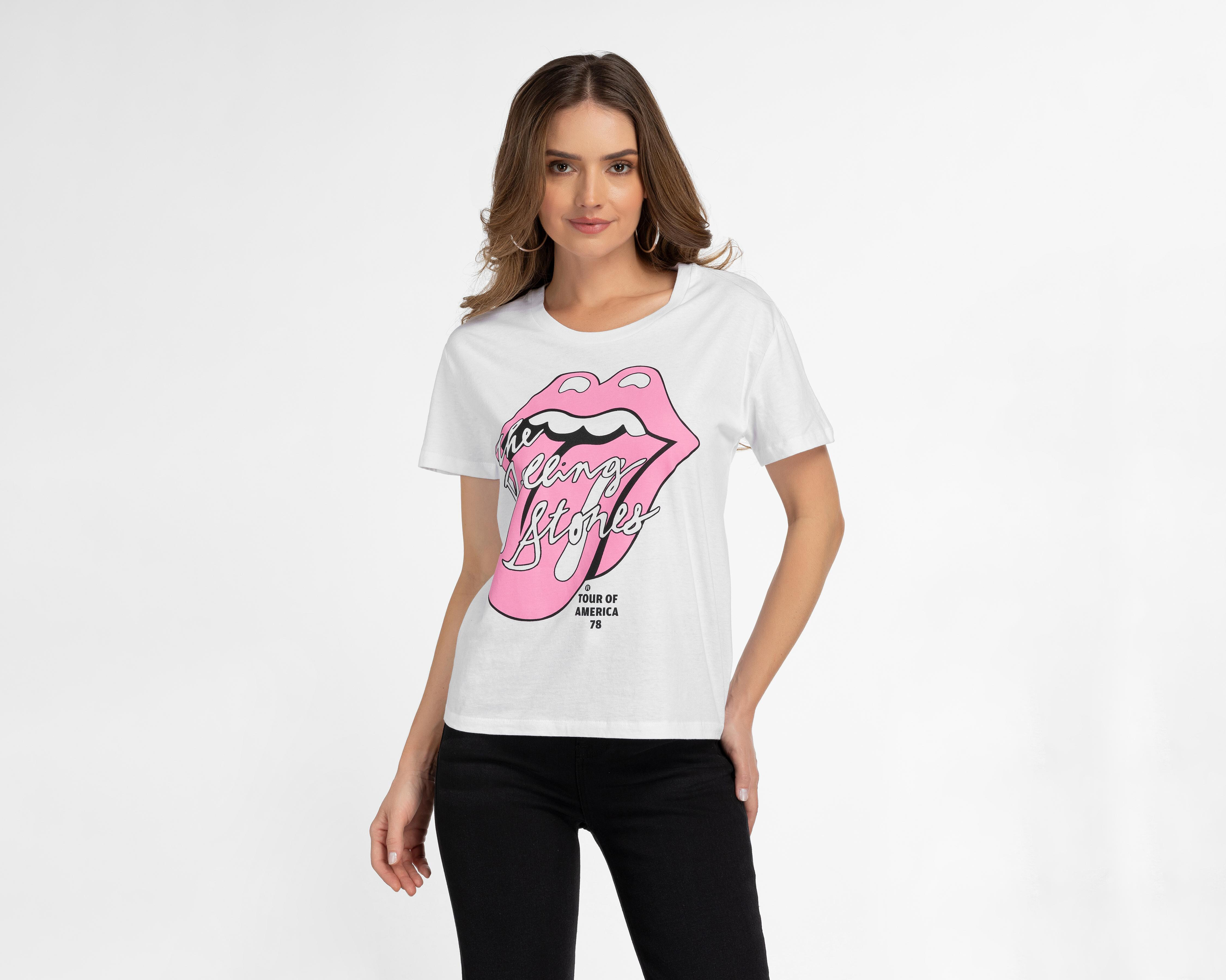 Playera The Rolling Stones Manga Corta Estampada