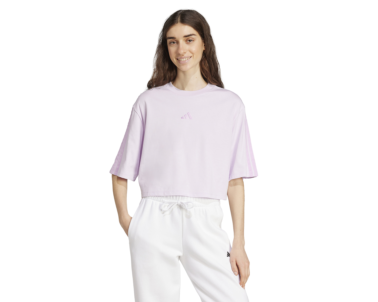 Foto 1 | Foto 1 | Playera Deportiva Adidas Essentials 3-Stripes Cotton Loose para Mujer