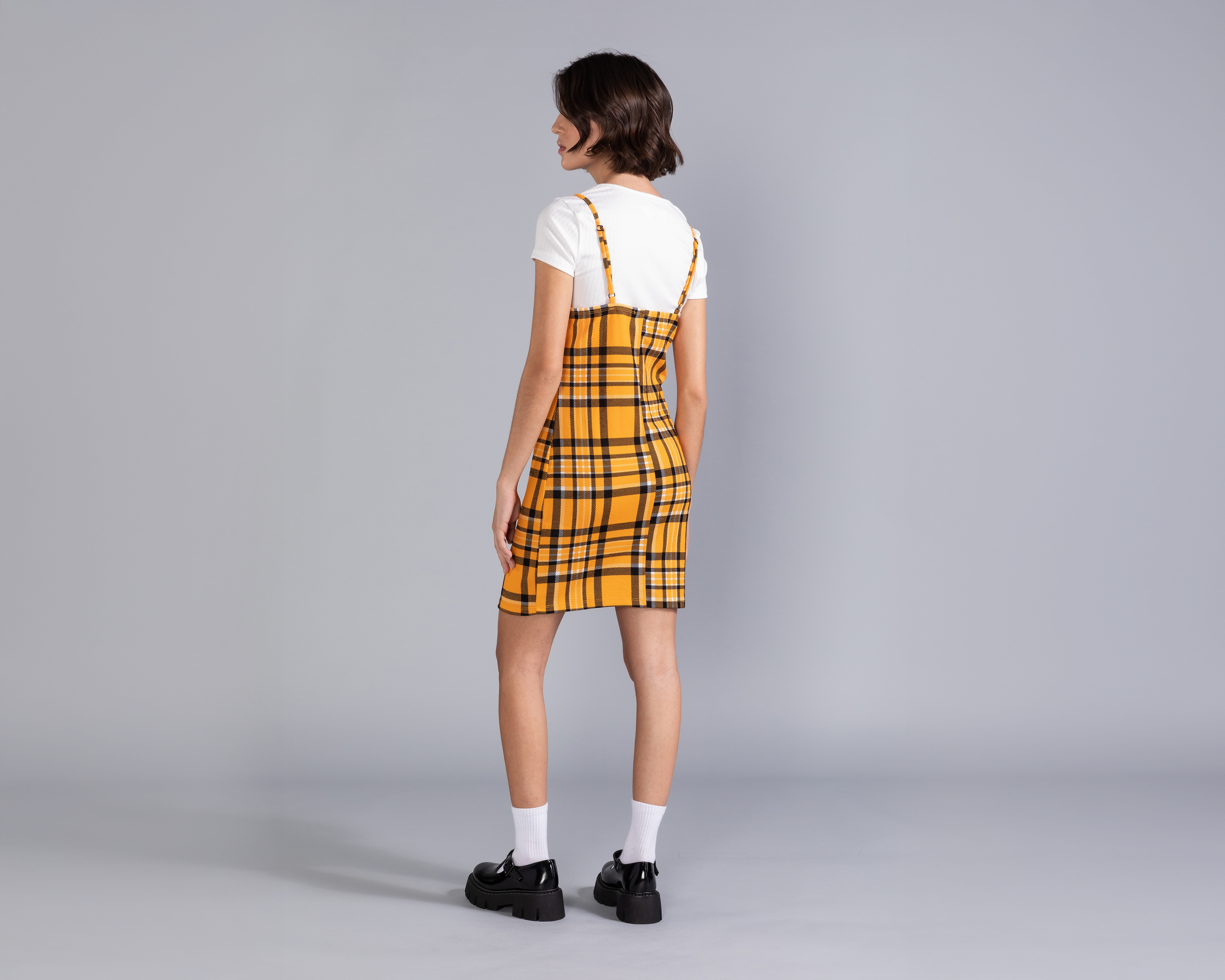 Foto 3 | Foto 3 | Vestido Corto de Cuadros con Playera Abajo Strona para Mujer