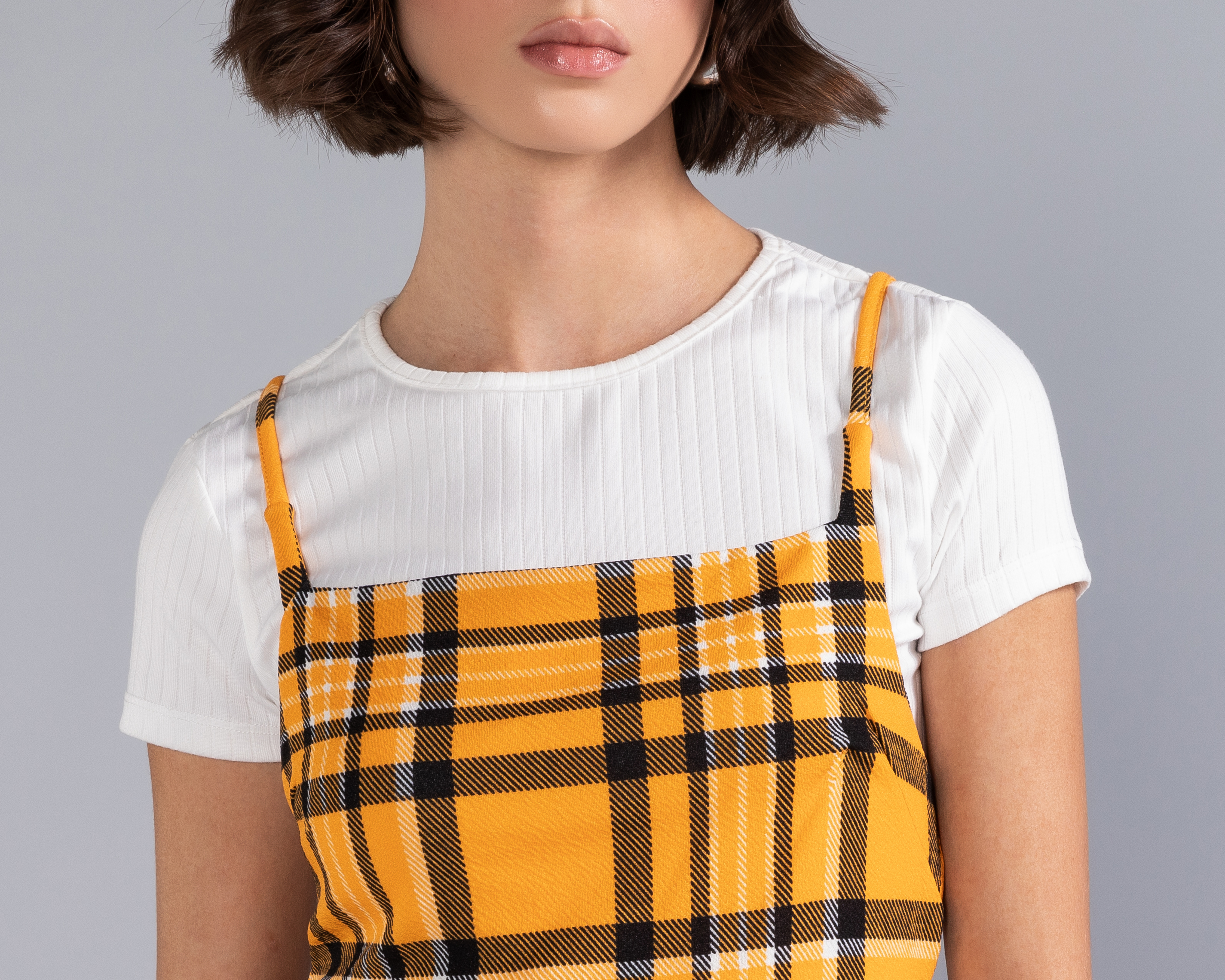 Foto 4 | Foto 4 | Vestido Corto de Cuadros con Playera Abajo Strona para Mujer