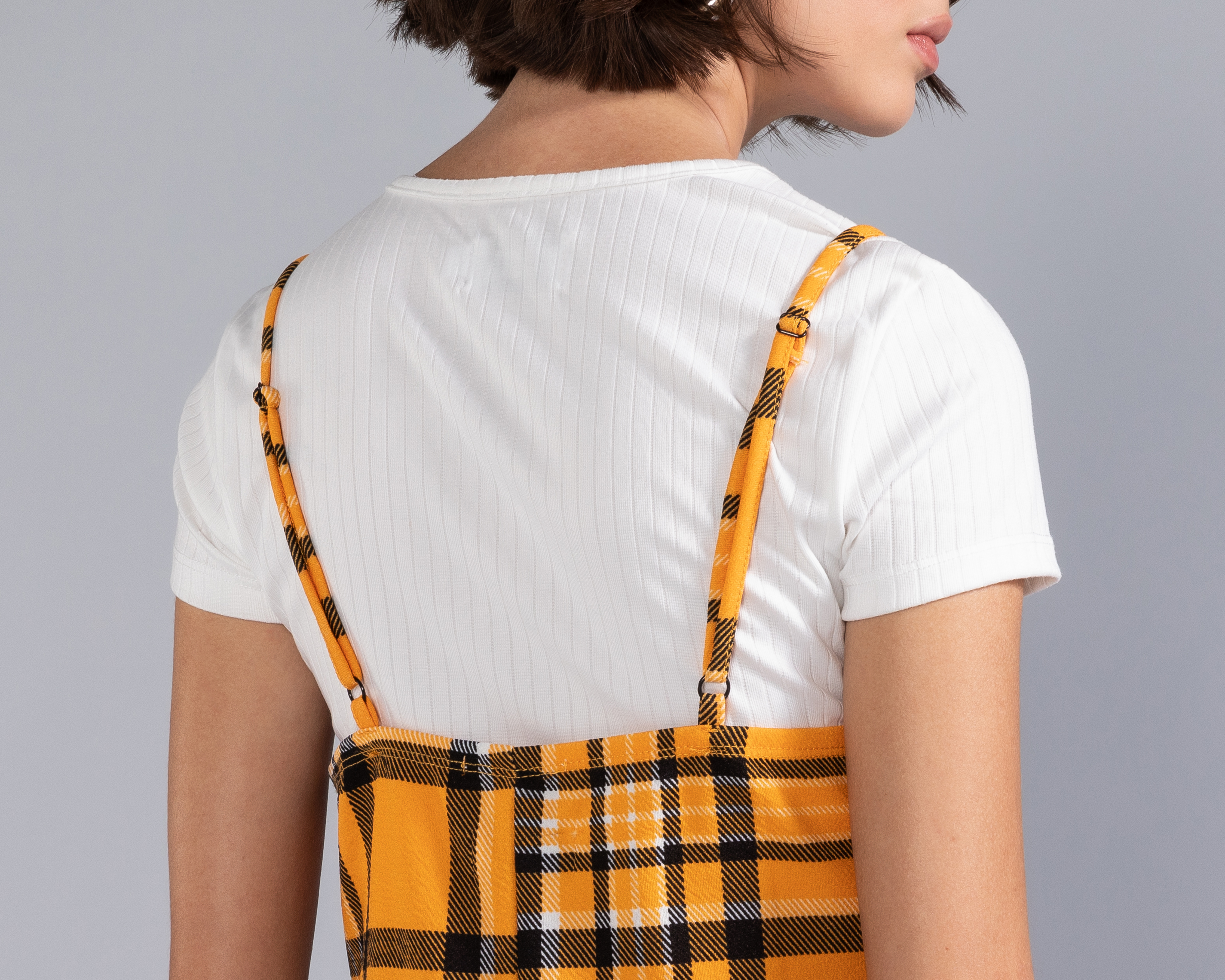 Foto 5 | Foto 5 | Vestido Corto de Cuadros con Playera Abajo Strona para Mujer