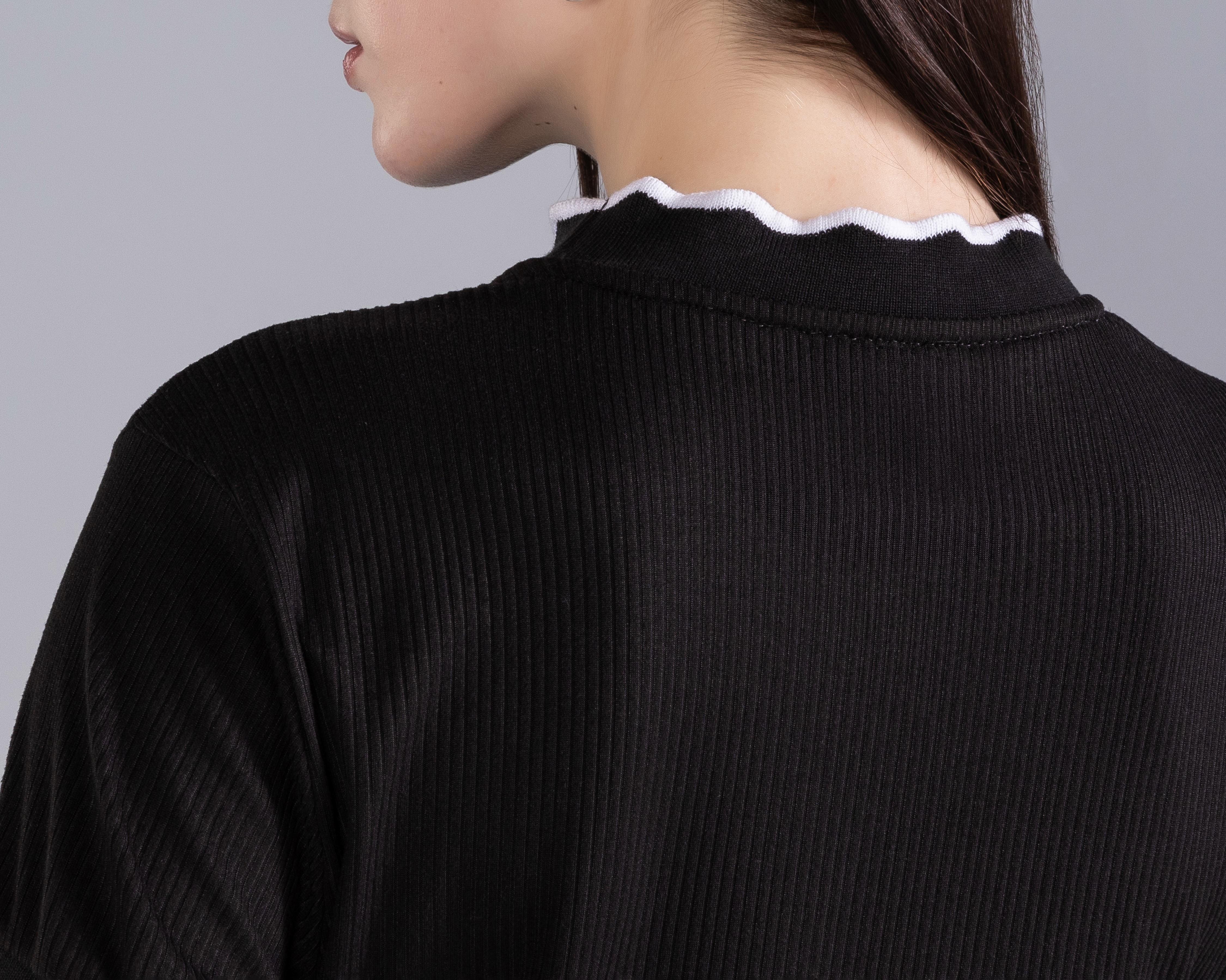 Foto 6 pulgar | Foto 5 | Playera Manga Corta Rib Cuello Perkins Contrastes Strona para Mujer