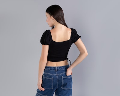 Foto 3 | Foto 3 | Playera Manga Corta Abullonada con Jaretas Costados Strona para Mujer