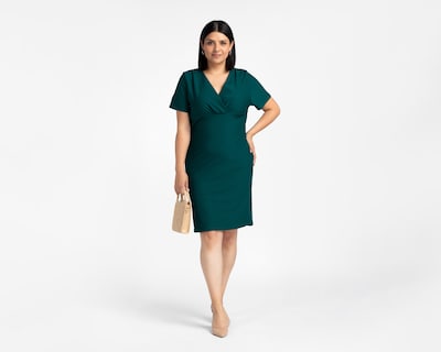 Foto 2 | Foto 2 | Vestido Formal Sahara Verde Escote V Midi