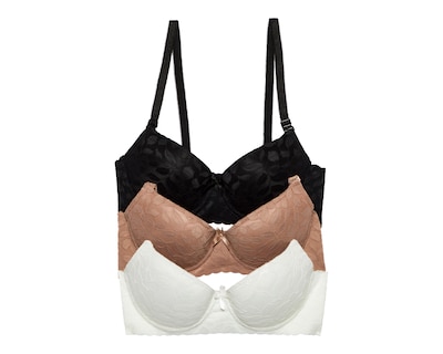 Foto 1 | Foto 1 | Brasier de Encaje Eva tu Estilo Íntimo Media Copa para Mujer 3 Pack