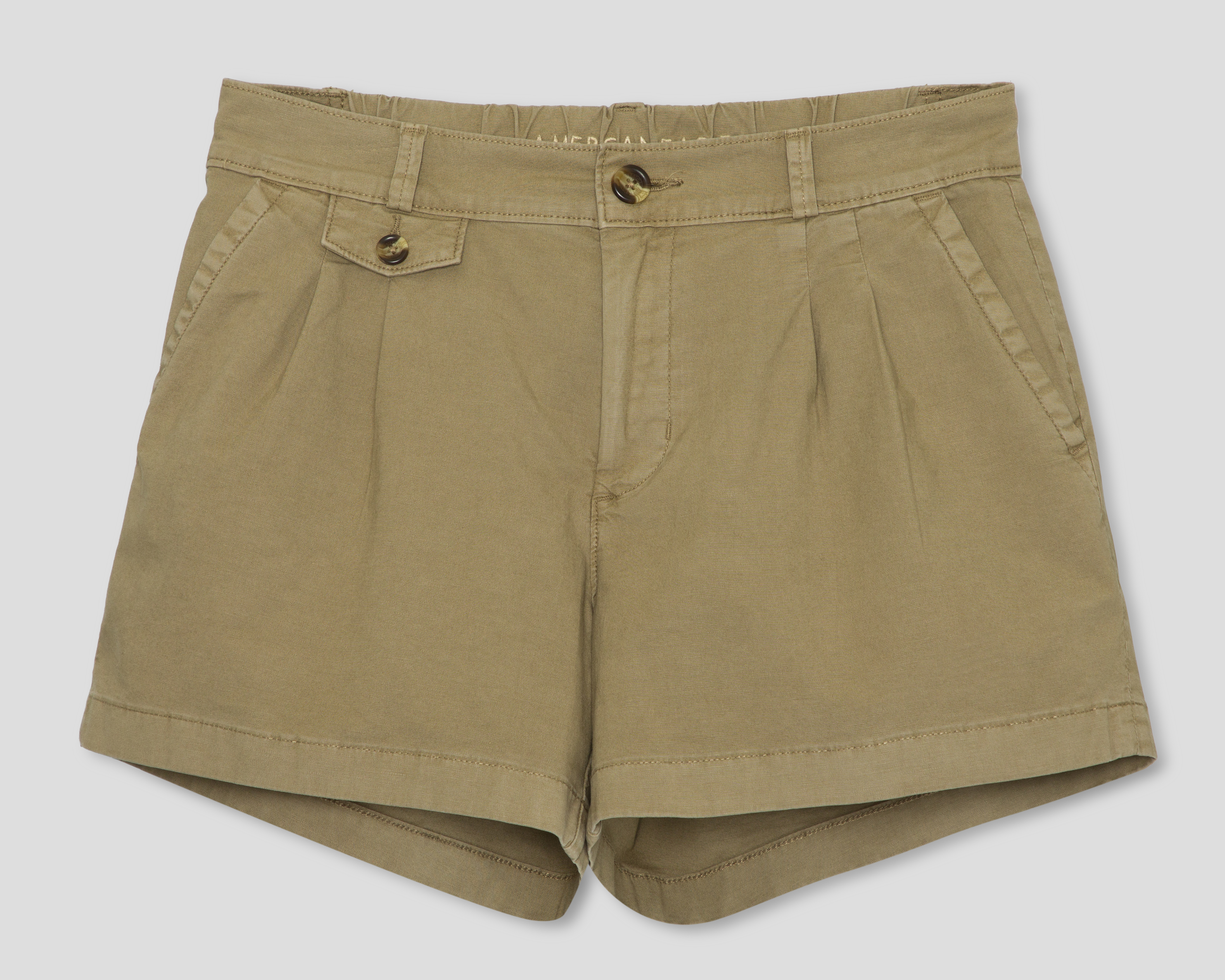 Foto 2 pulgar | Foto 1 | Short American Eagle Verde Olivo para Mujer