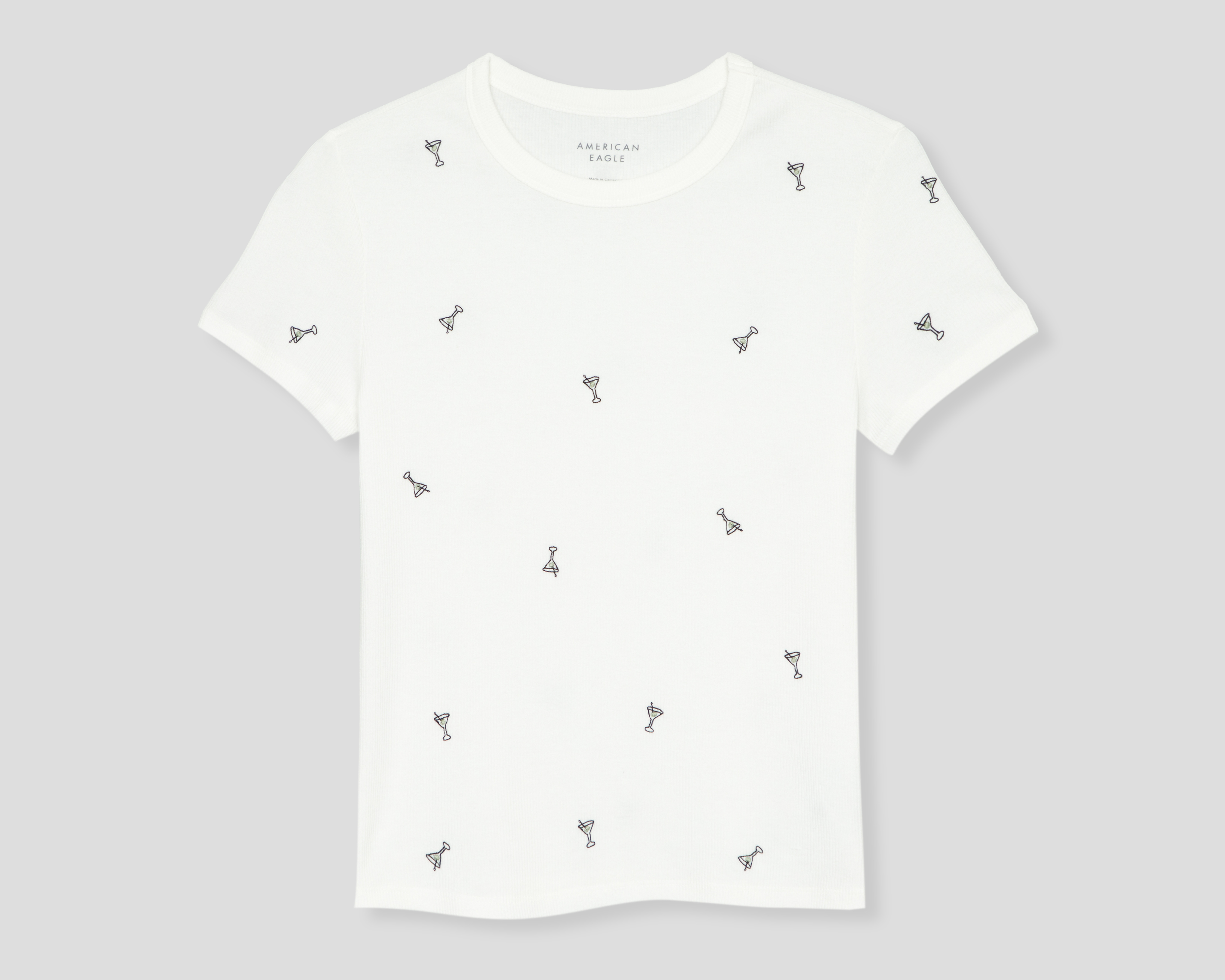 Foto 2 pulgar | Foto 1 | Playera American Eagle Blanca para Mujer