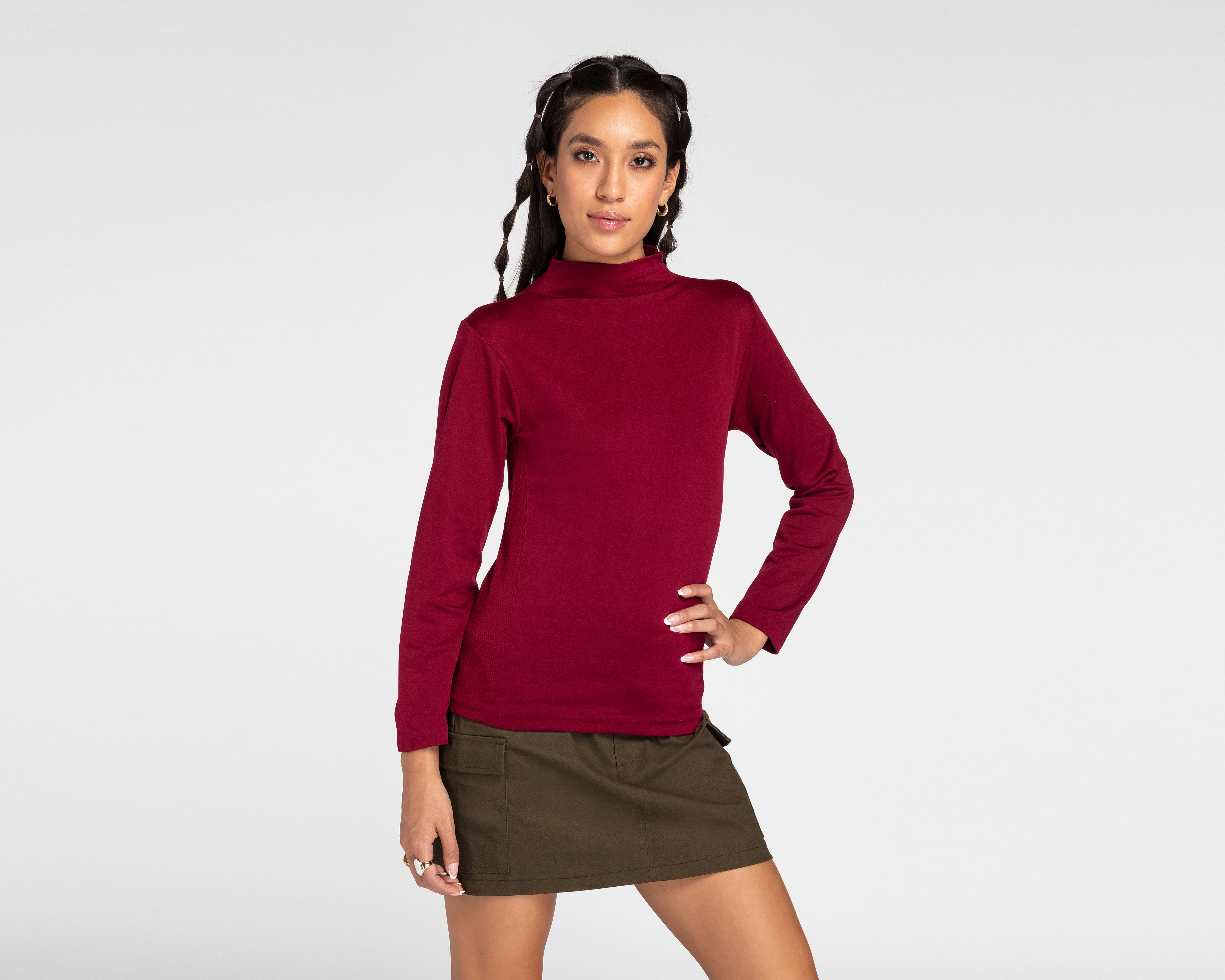 Playera Refill Manga Larga Cuello Alto