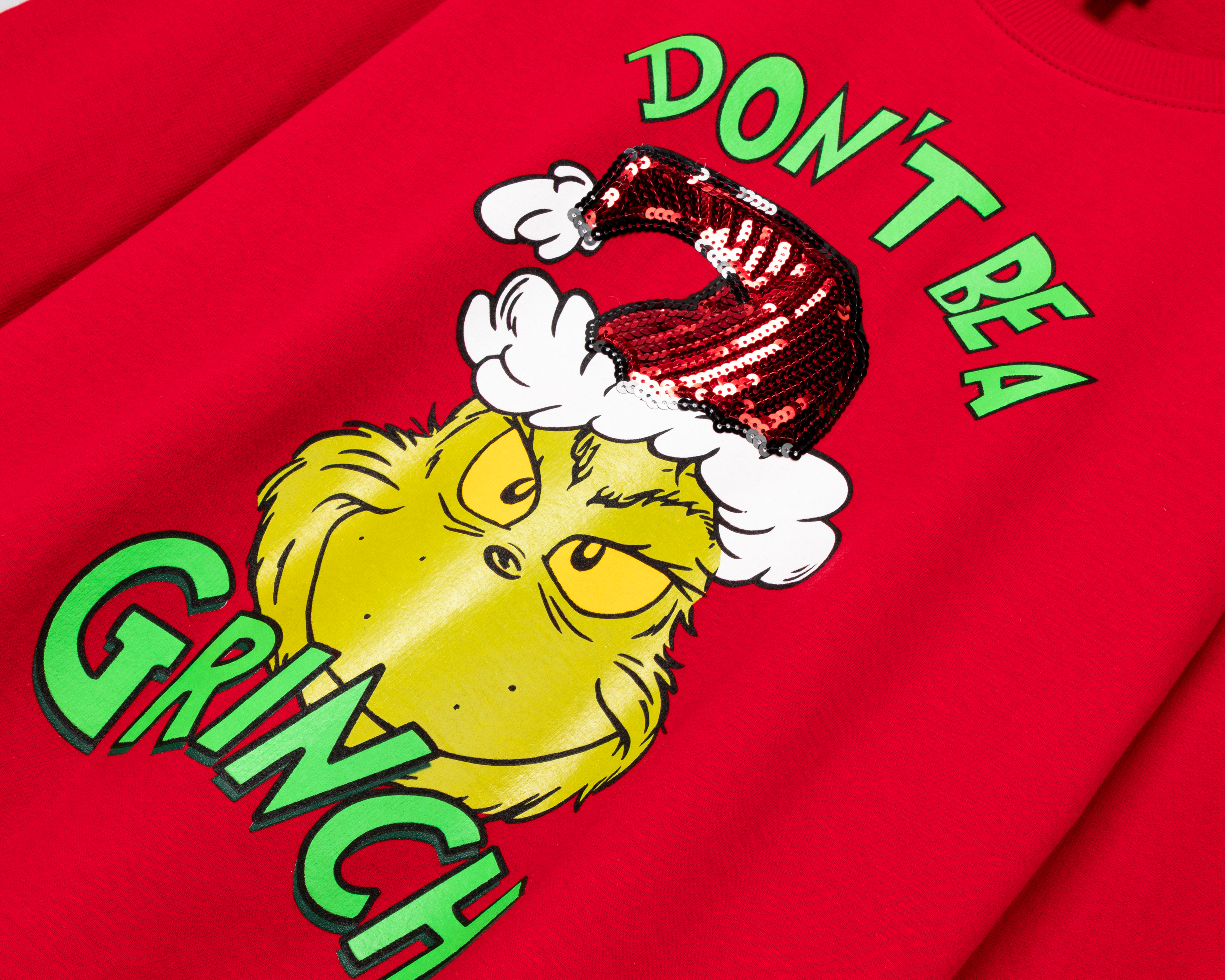 Foto 3 | Foto 3 | Sudadera The Grinch Rojo con Lentejuelas