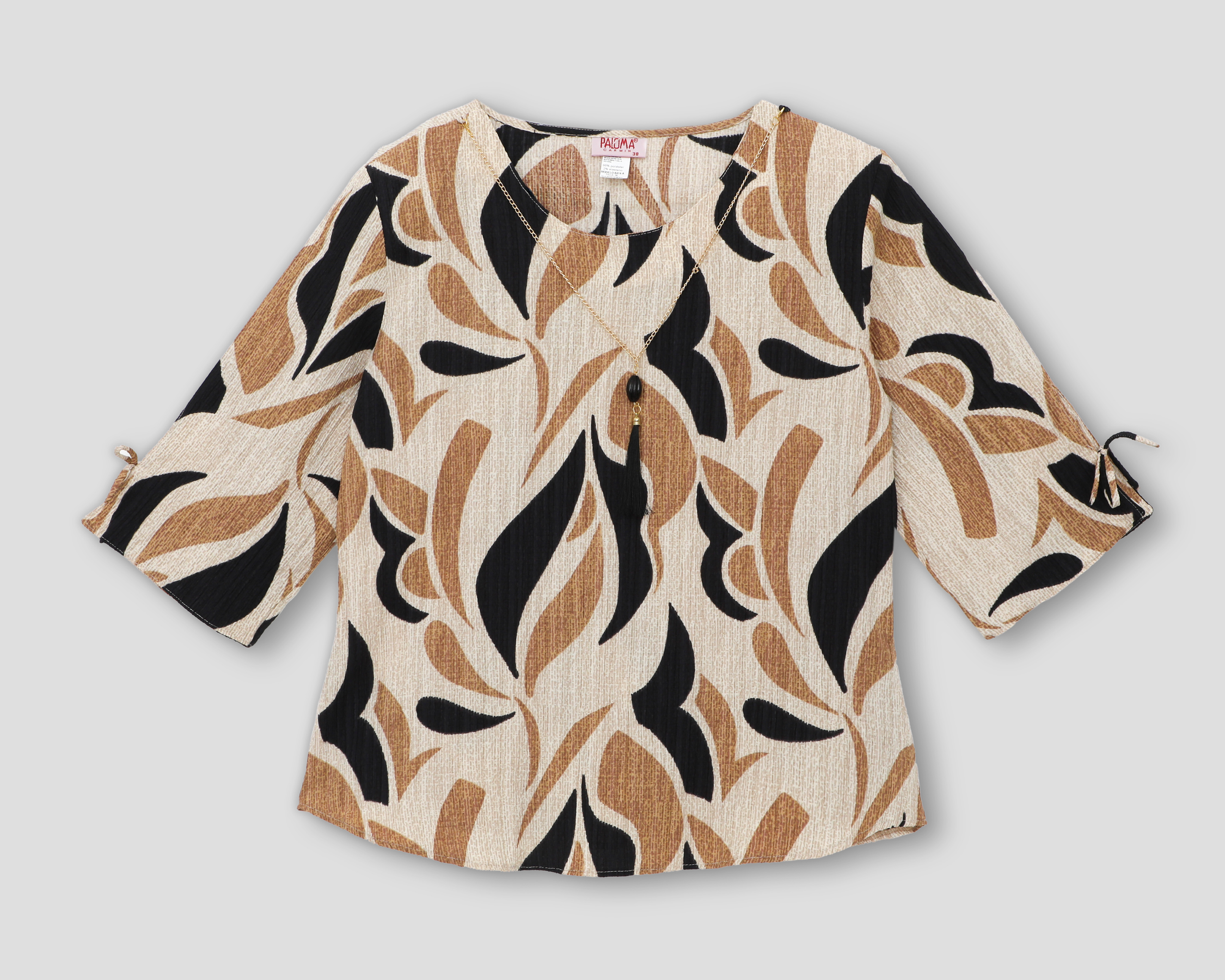 Blusa con Collar Paloma para Mujer