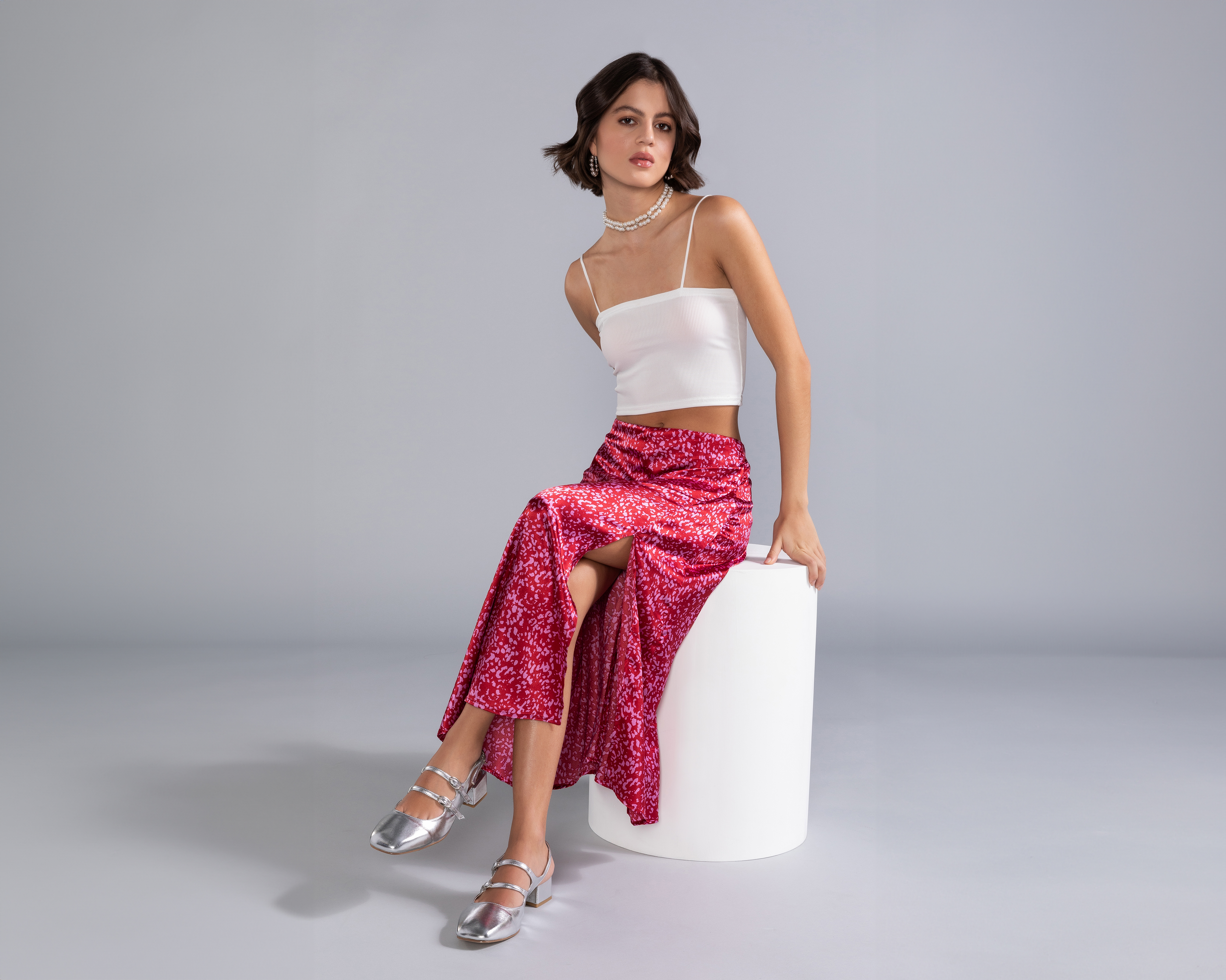 Falda Midi con Abertura en Pierna Strona para Mujer