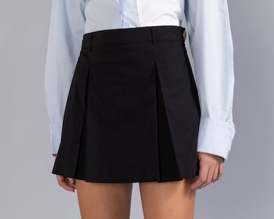 Foto 4 | Foto 4 | Short Falda Corta Thinner Negra para Mujer