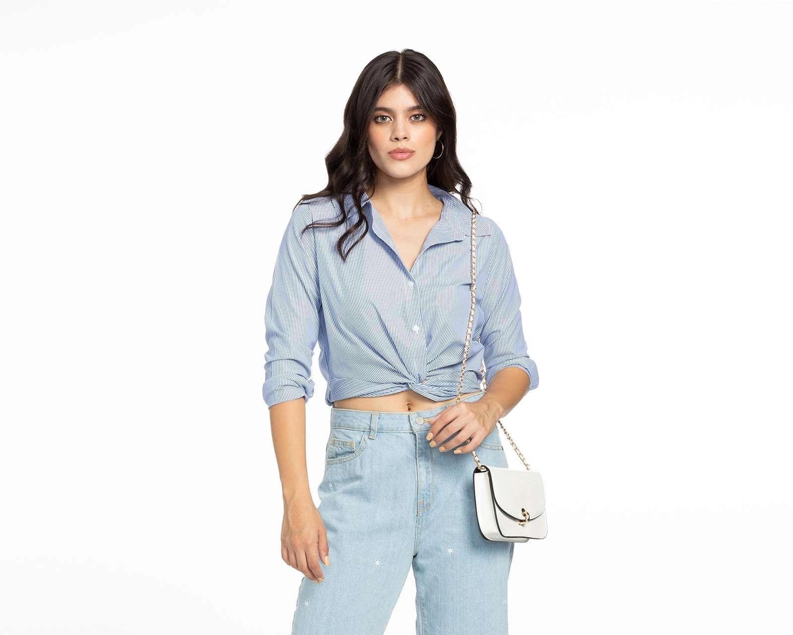 Blusa Refill Manga Larga con Botones