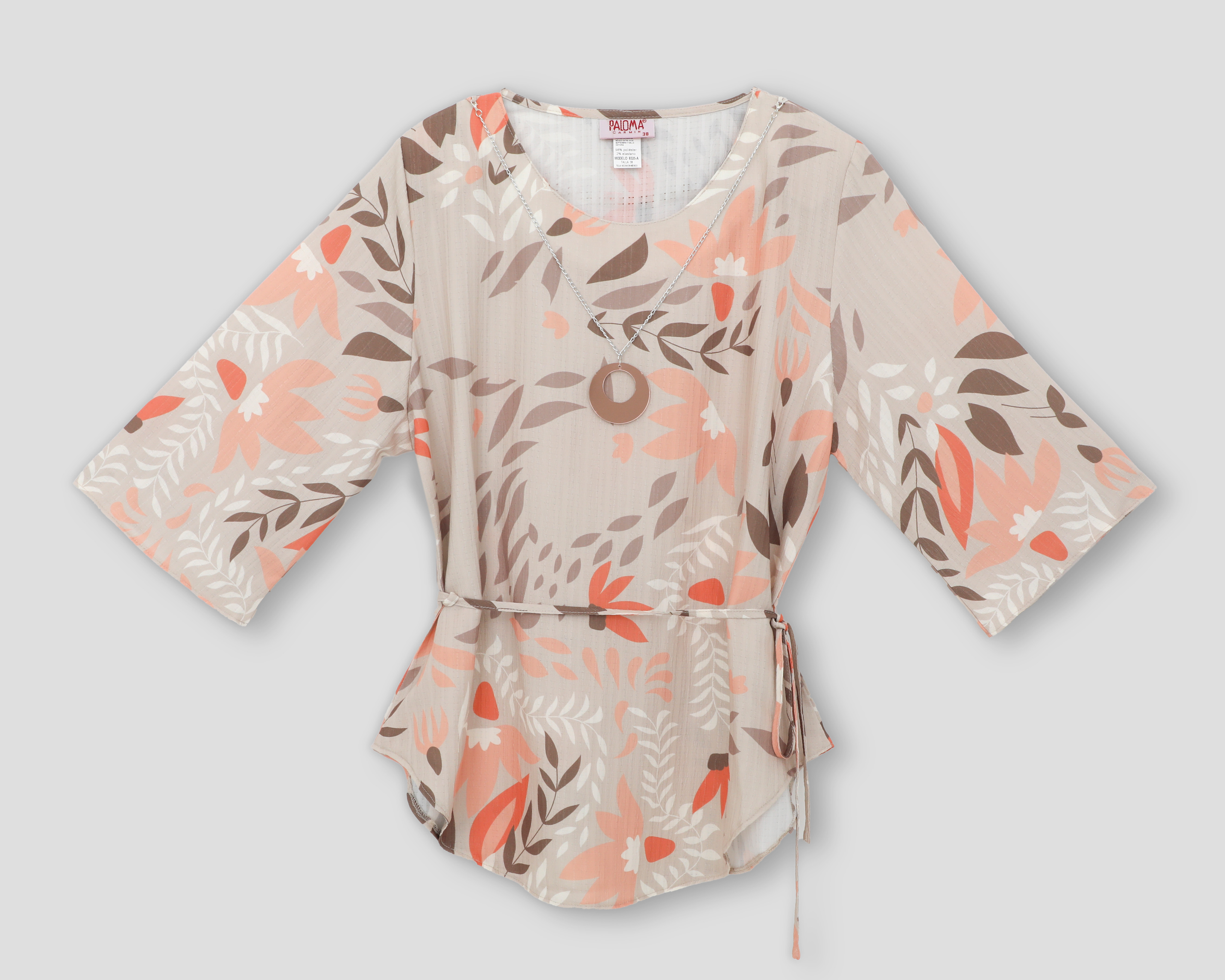 Blusa con Collar Paloma para Mujer