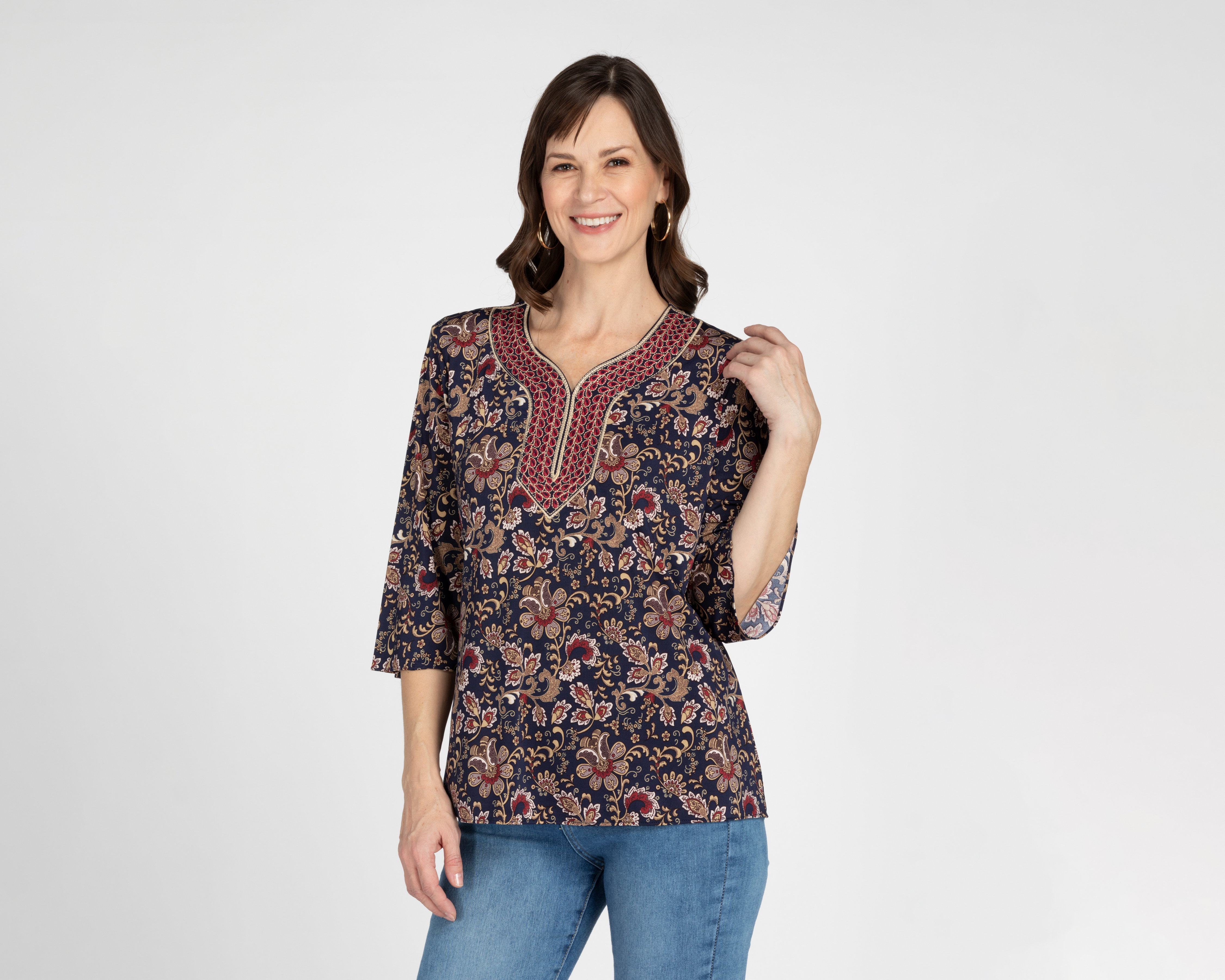 Foto 2 pulgar | Foto 1 | Blusa Paloma Manga 3/4 Estampada