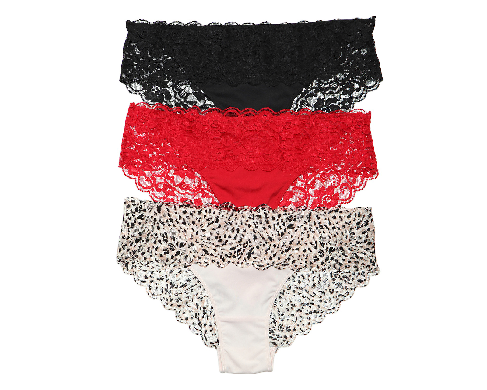 Foto 2 pulgar | Foto 1 | Bikini con Encaje Be Wicked par Mujer 3 Pack