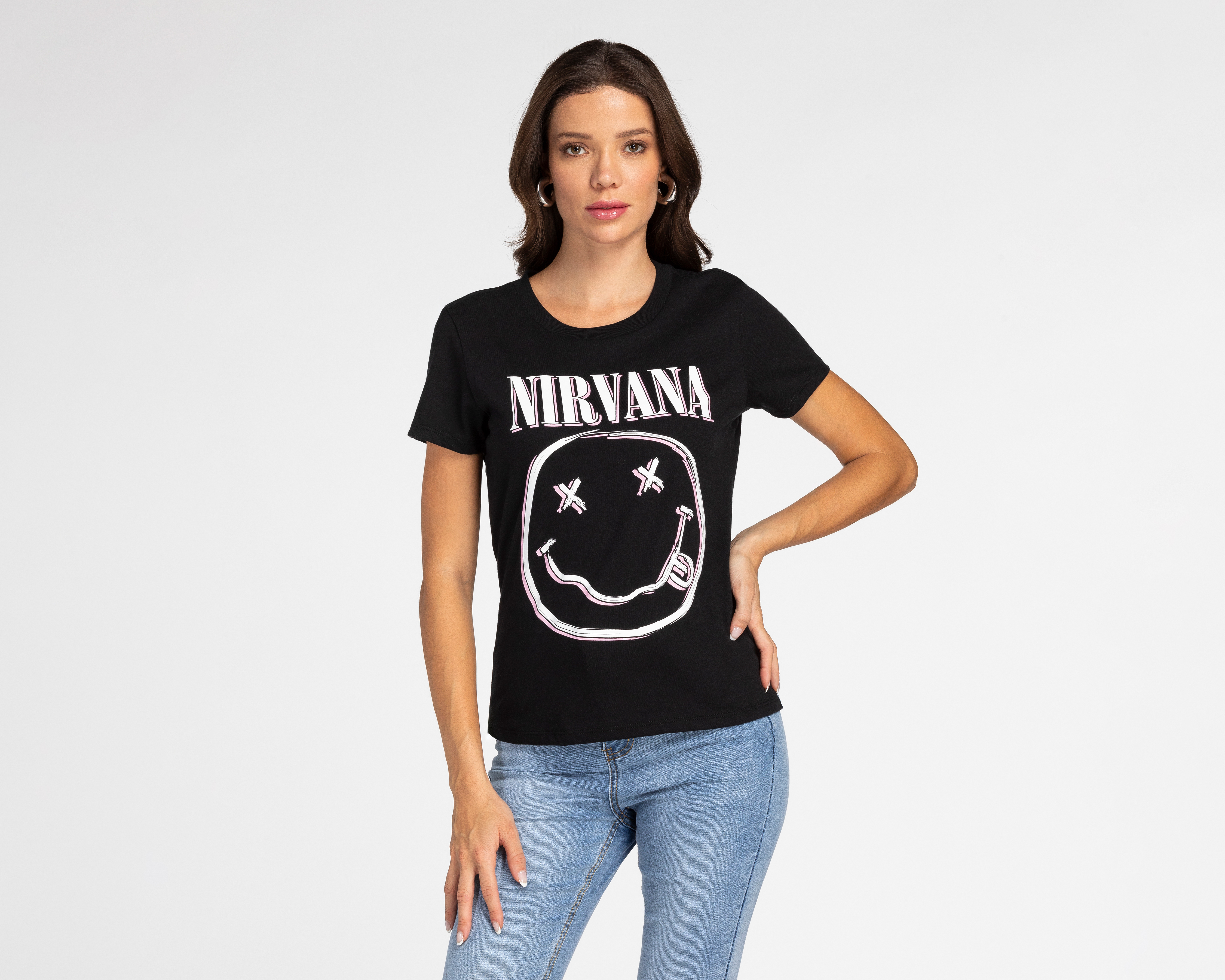 Playera Nirvana Manga Corta para Mujer