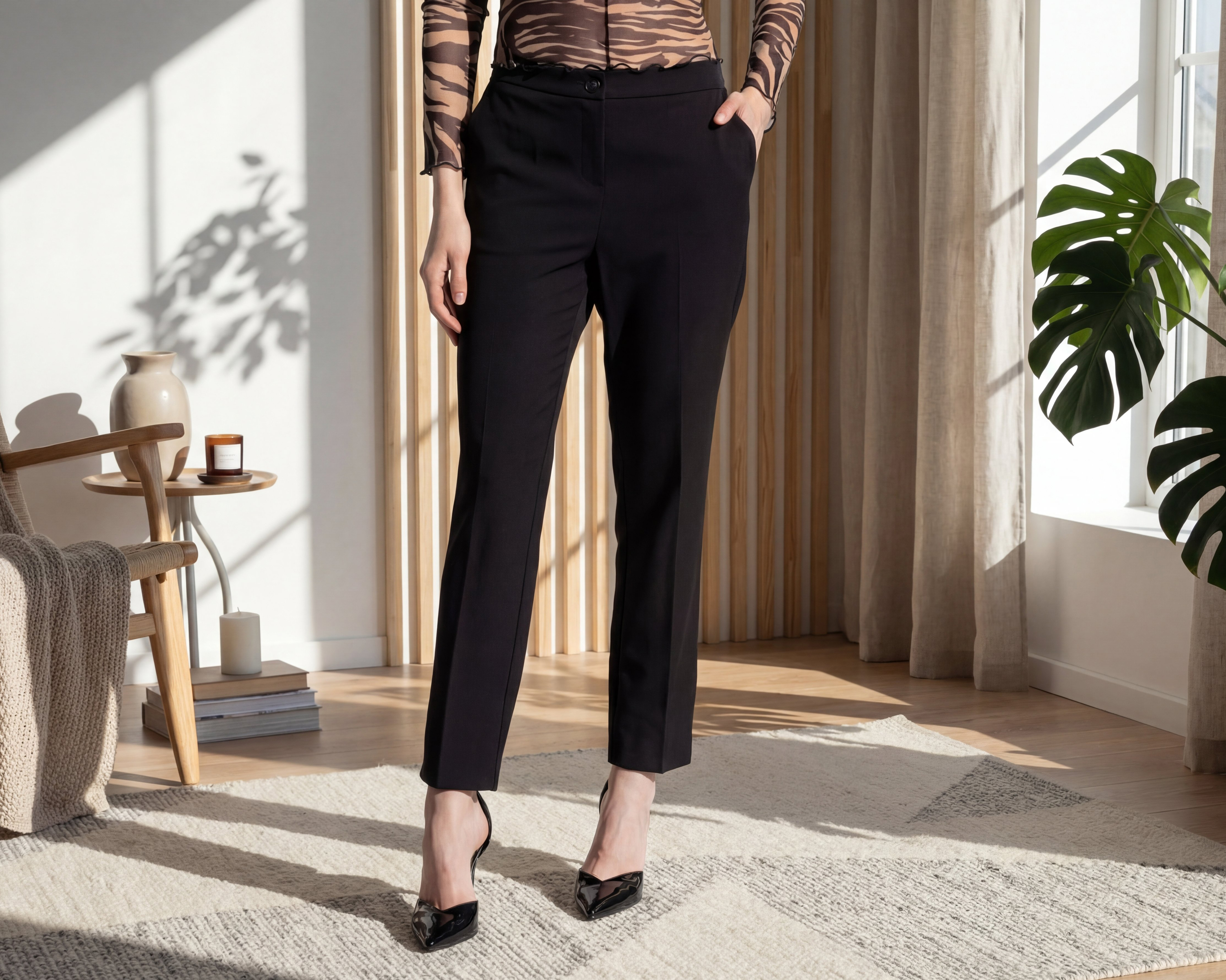 Foto 6 pulgar | Foto 5 | Pantalón de Vestir Sahara Negro para Mujer