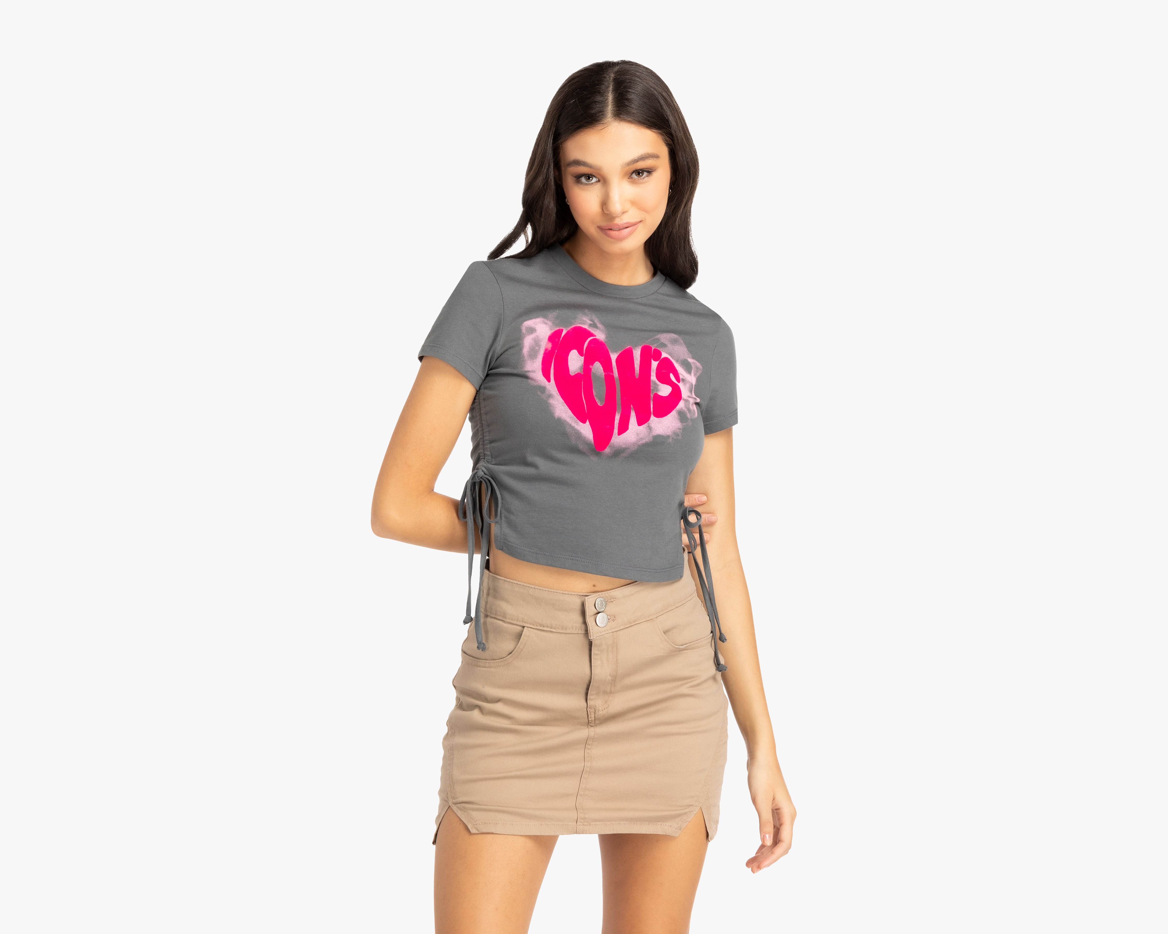 Playera Refill Gris Manga Corta