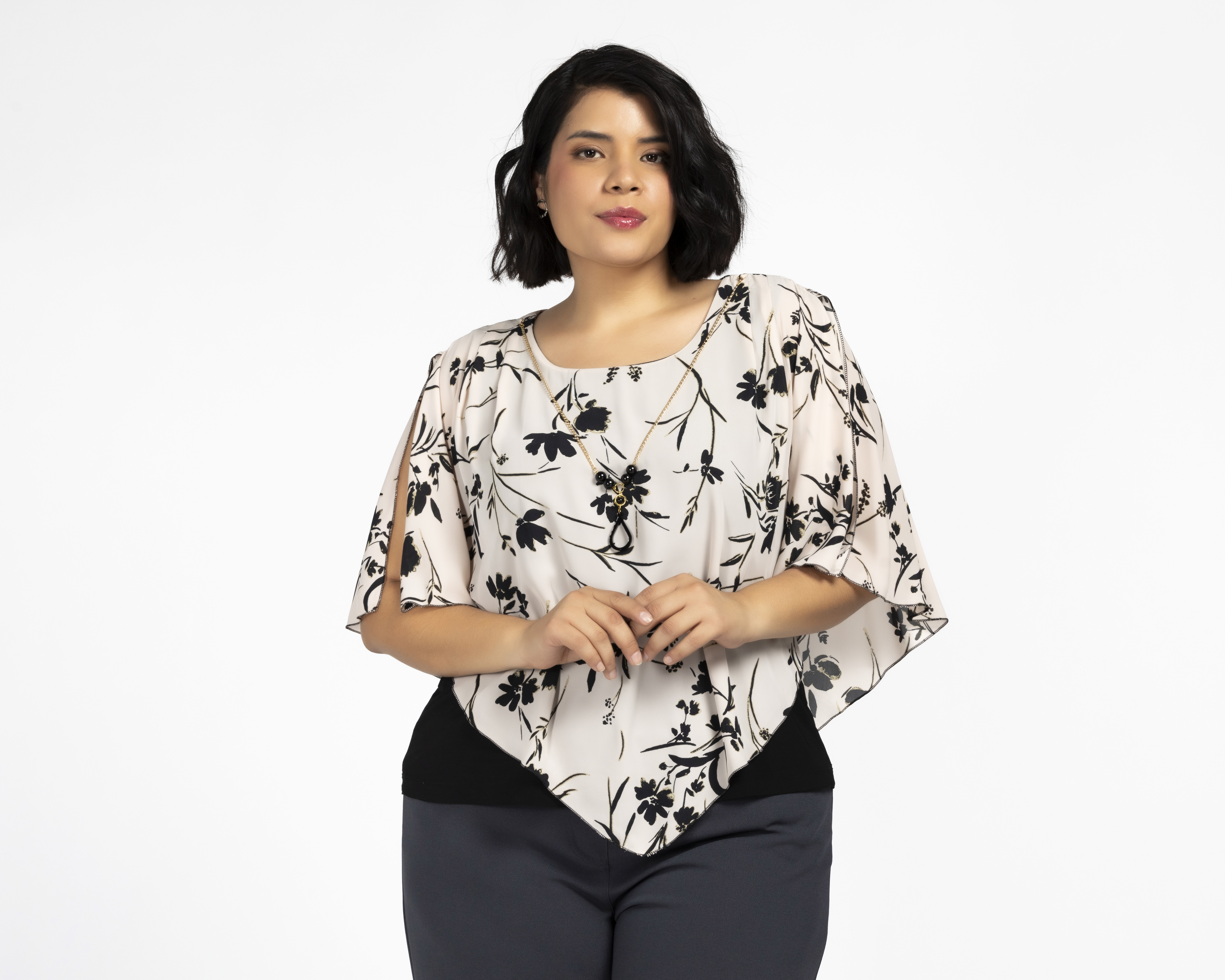 Foto 2 pulgar | Foto 1 | Blusa con Collar Lady Sun para Mujer