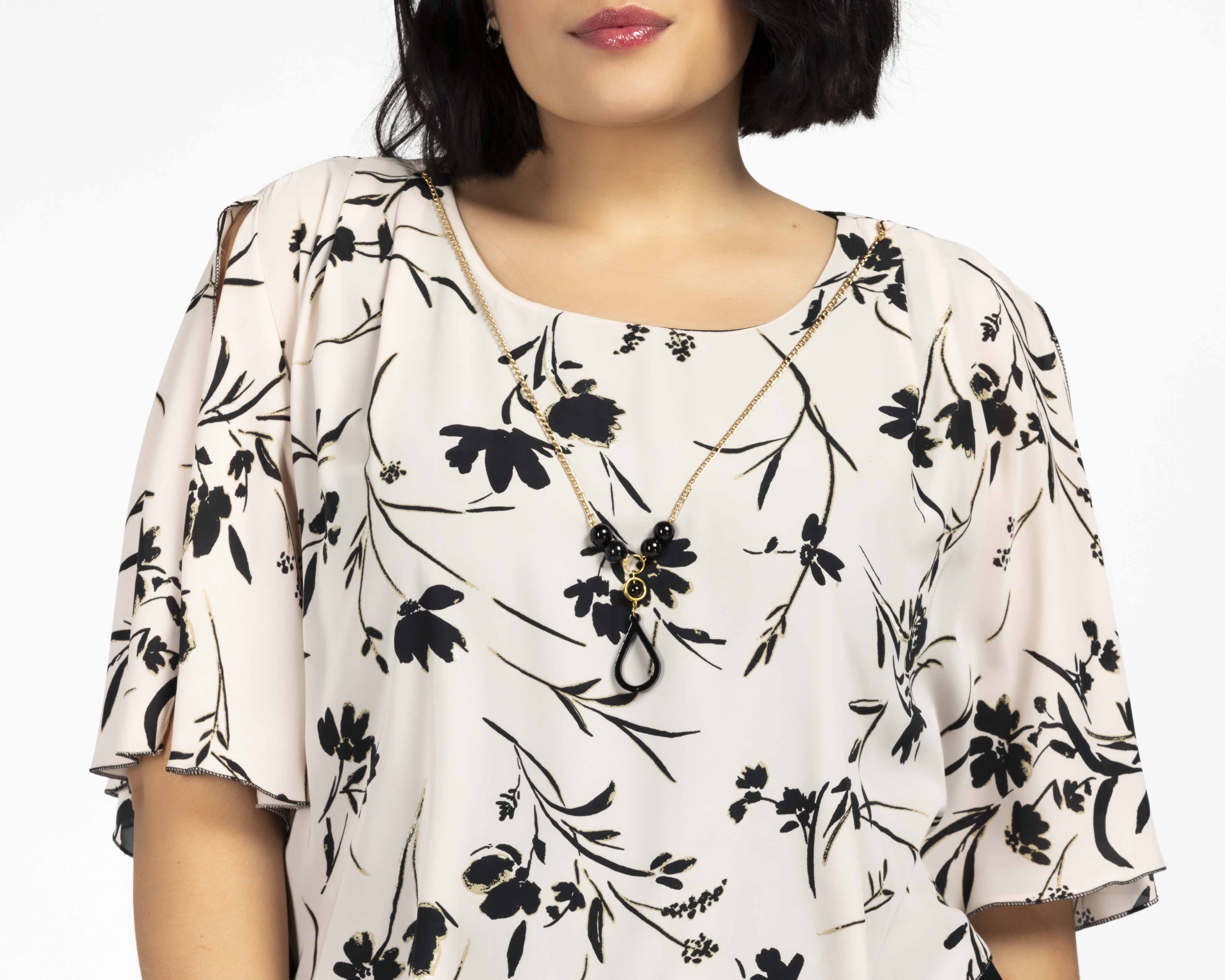 Foto 5 pulgar | Foto 4 | Blusa con Collar Lady Sun para Mujer