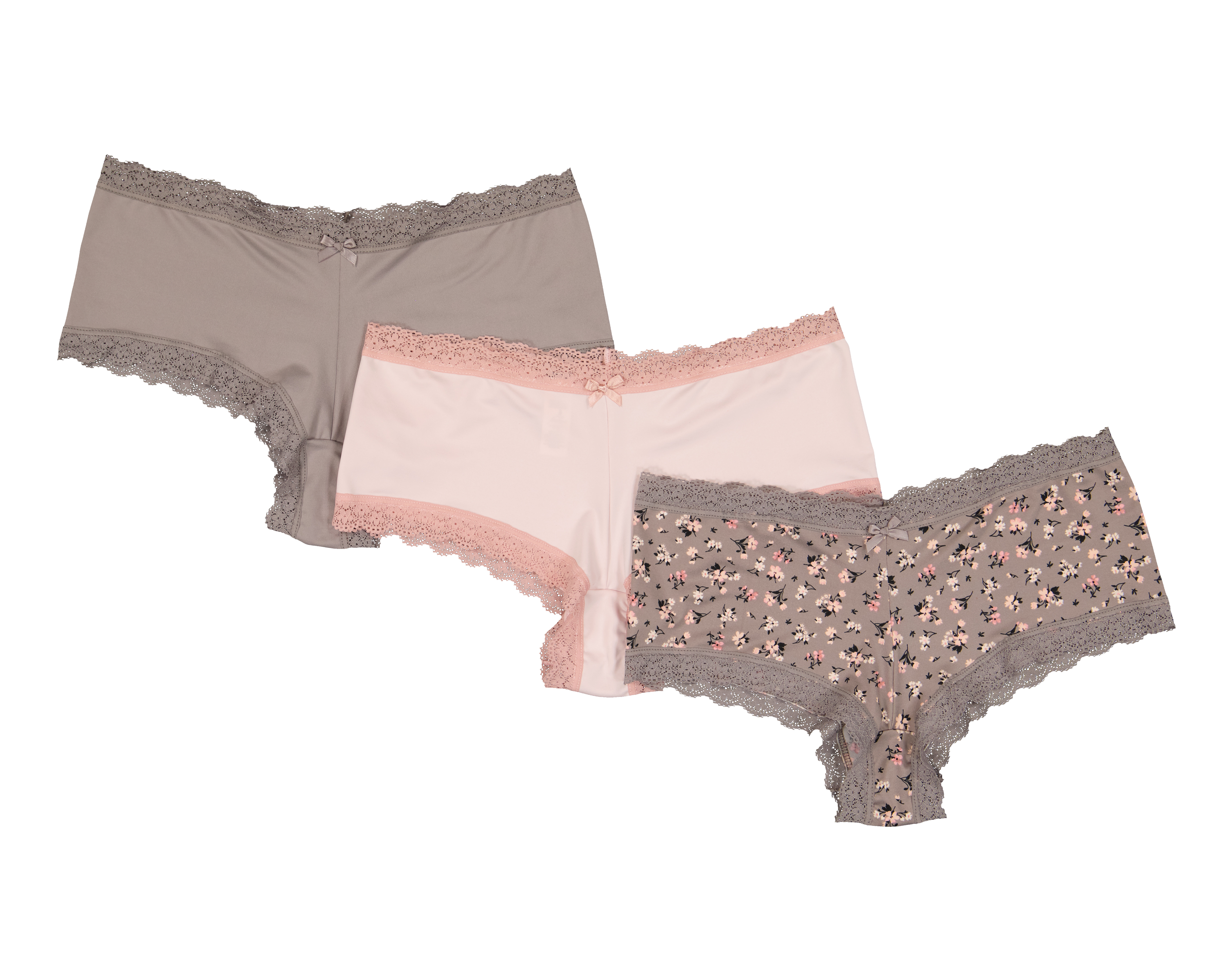 Bóxer Frescura con Encaje para Mujer 3 Piezas