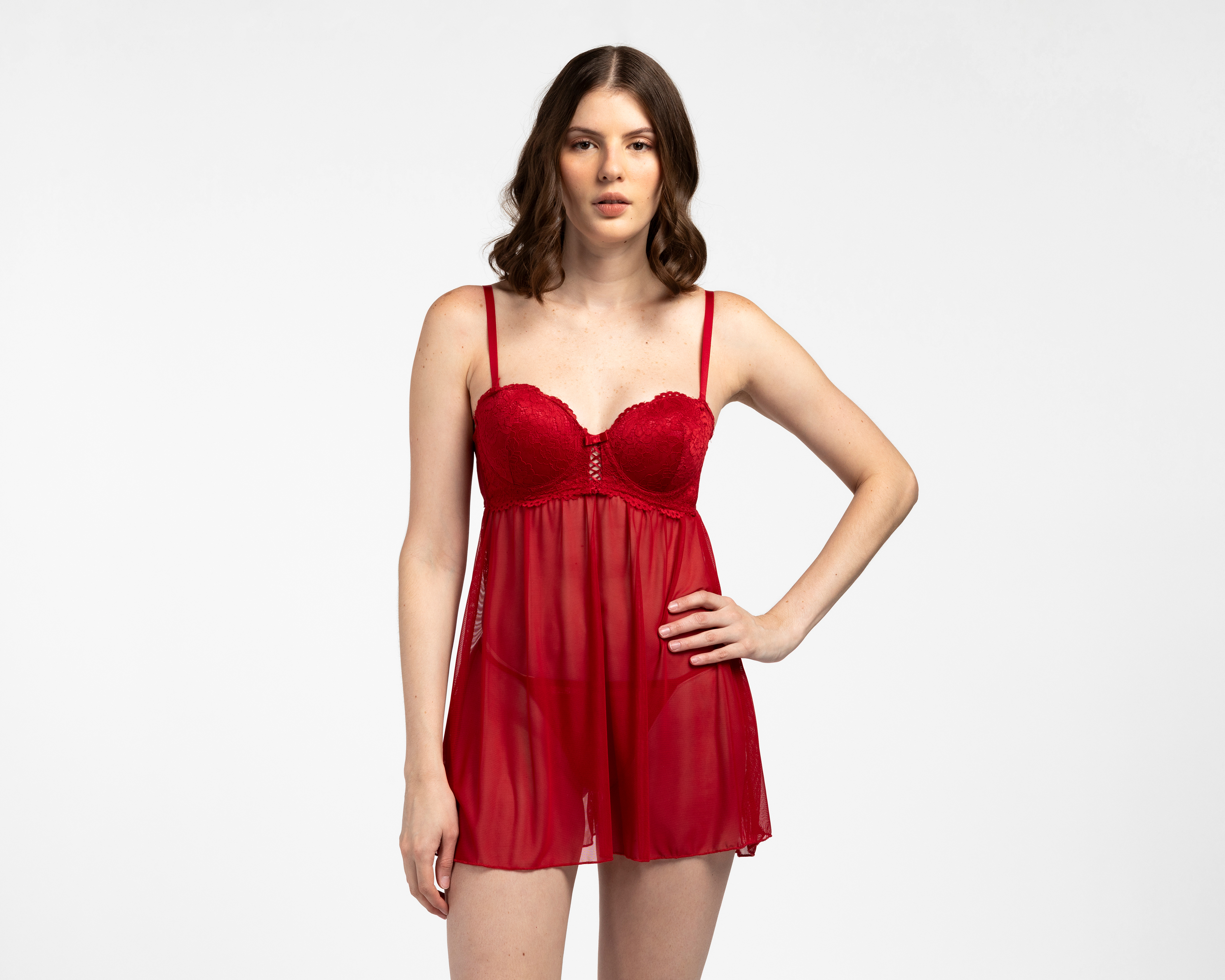 Baby Doll Carnival con Encaje para Mujer