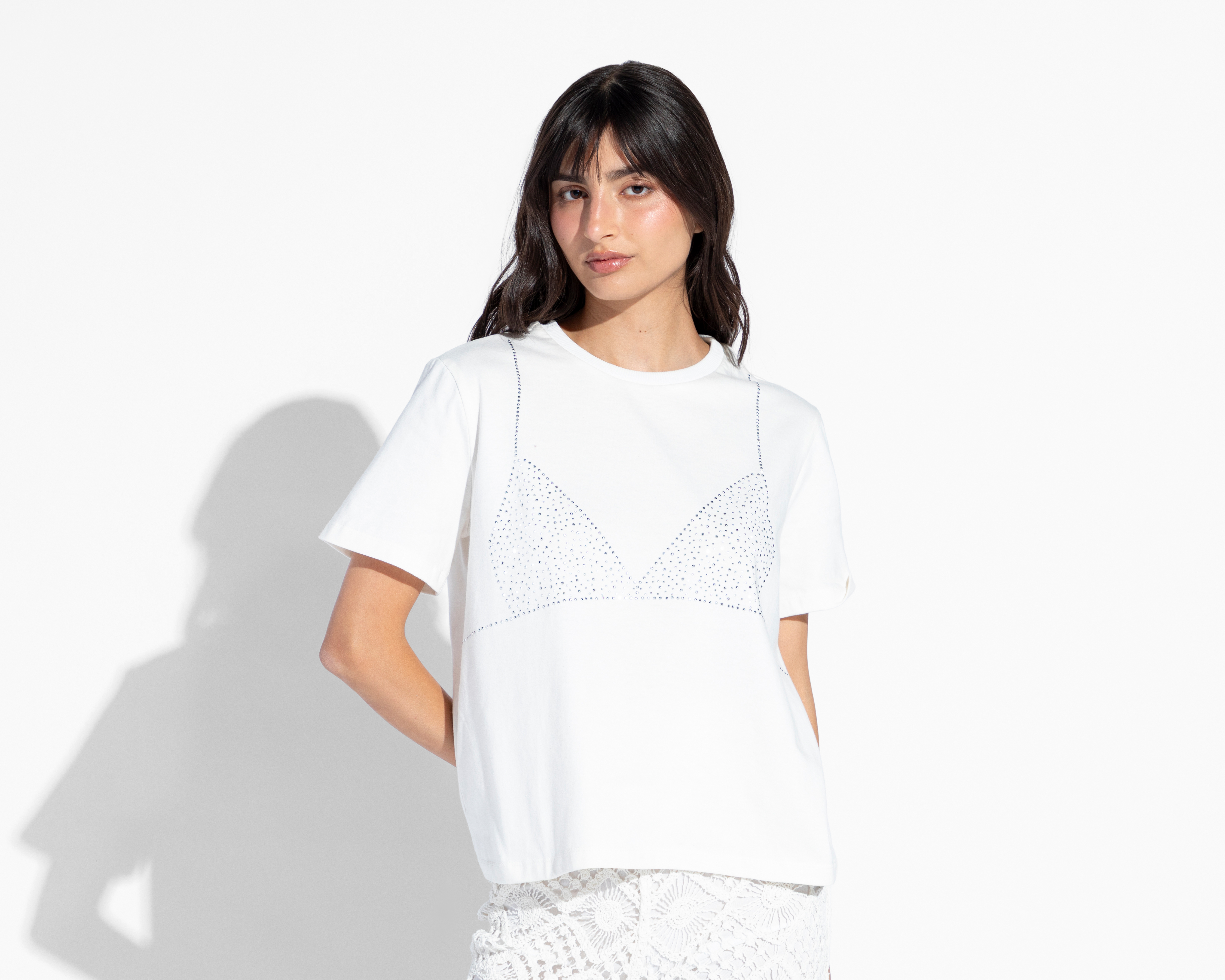 Playera Blanca Strona para Mujer