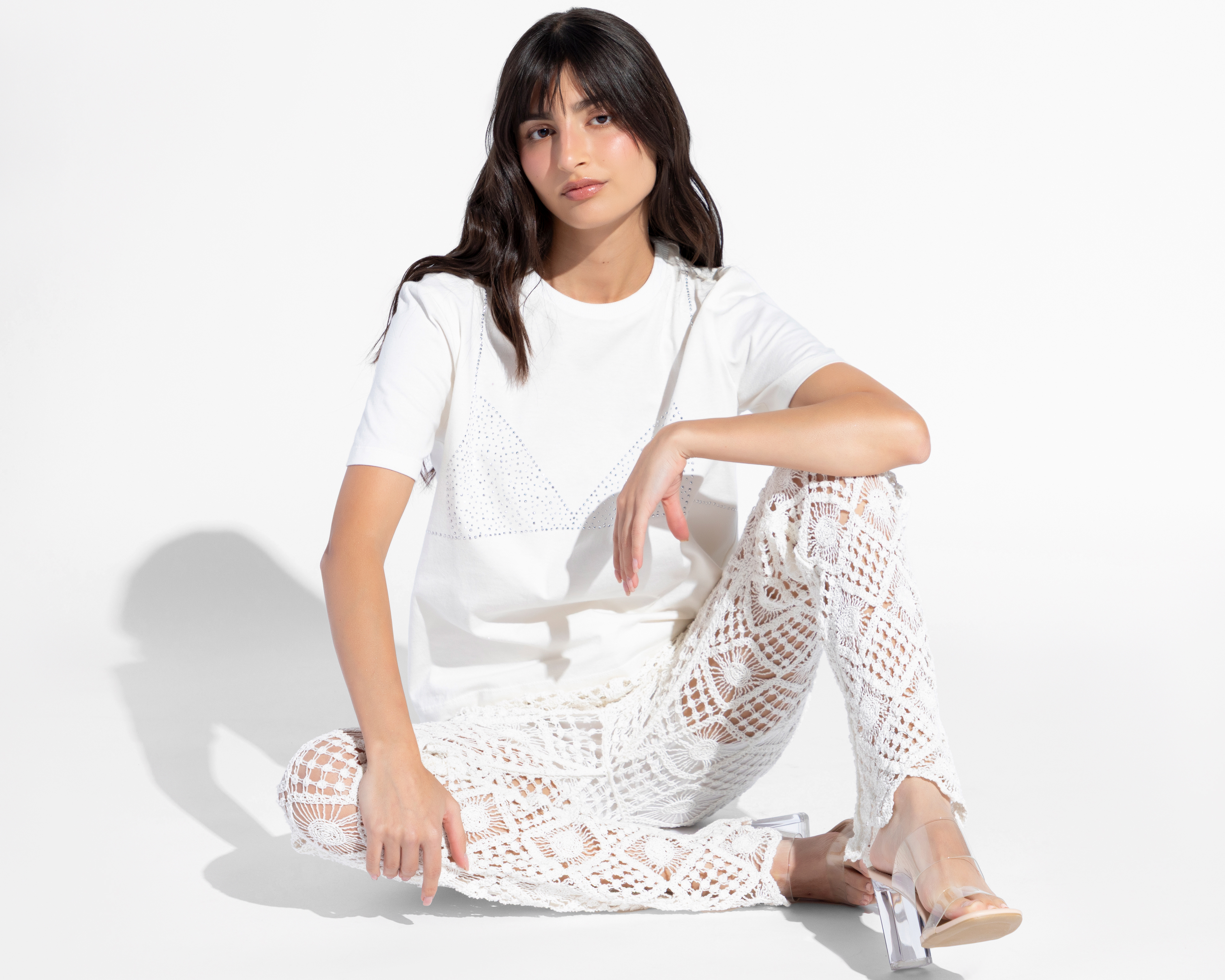 Foto 2 | Foto 2 | Pantalón de Encaje Strona Blanco para Mujer