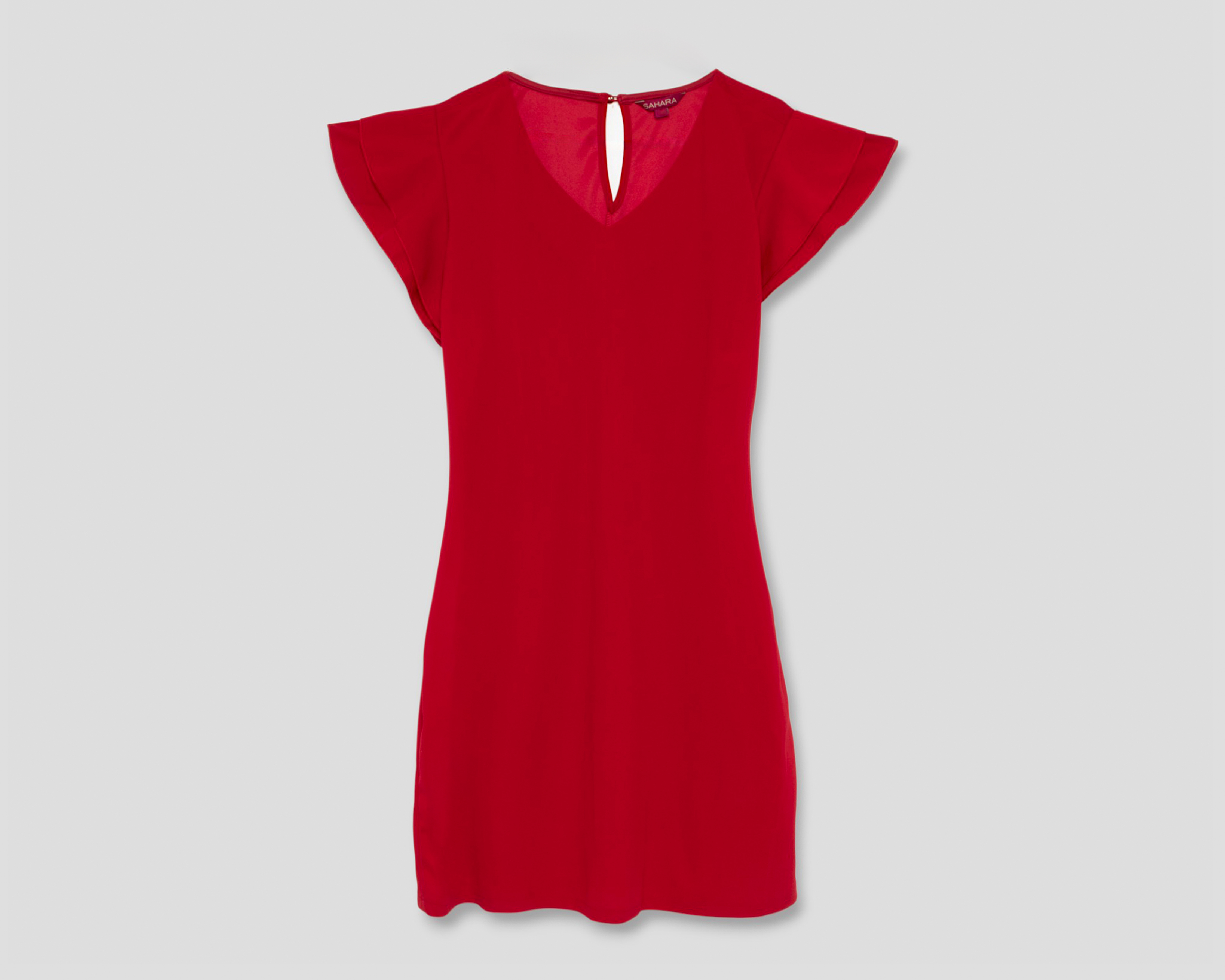 Foto 1 | Foto 1 | Vestido Formal Sahara Escote V Rojo Manga Corta para Mujer