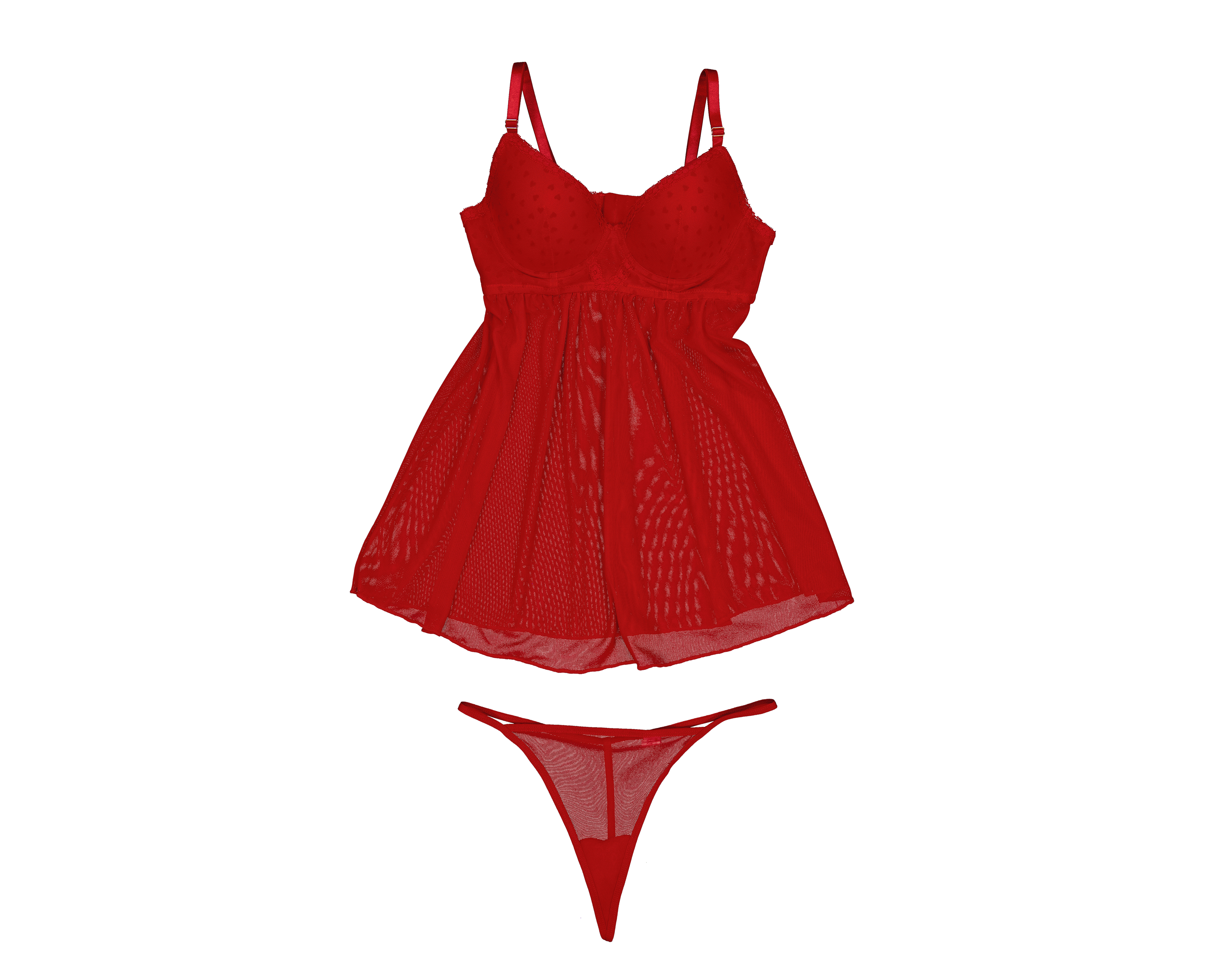 Baby Doll Carnival de Mesh para Mujer