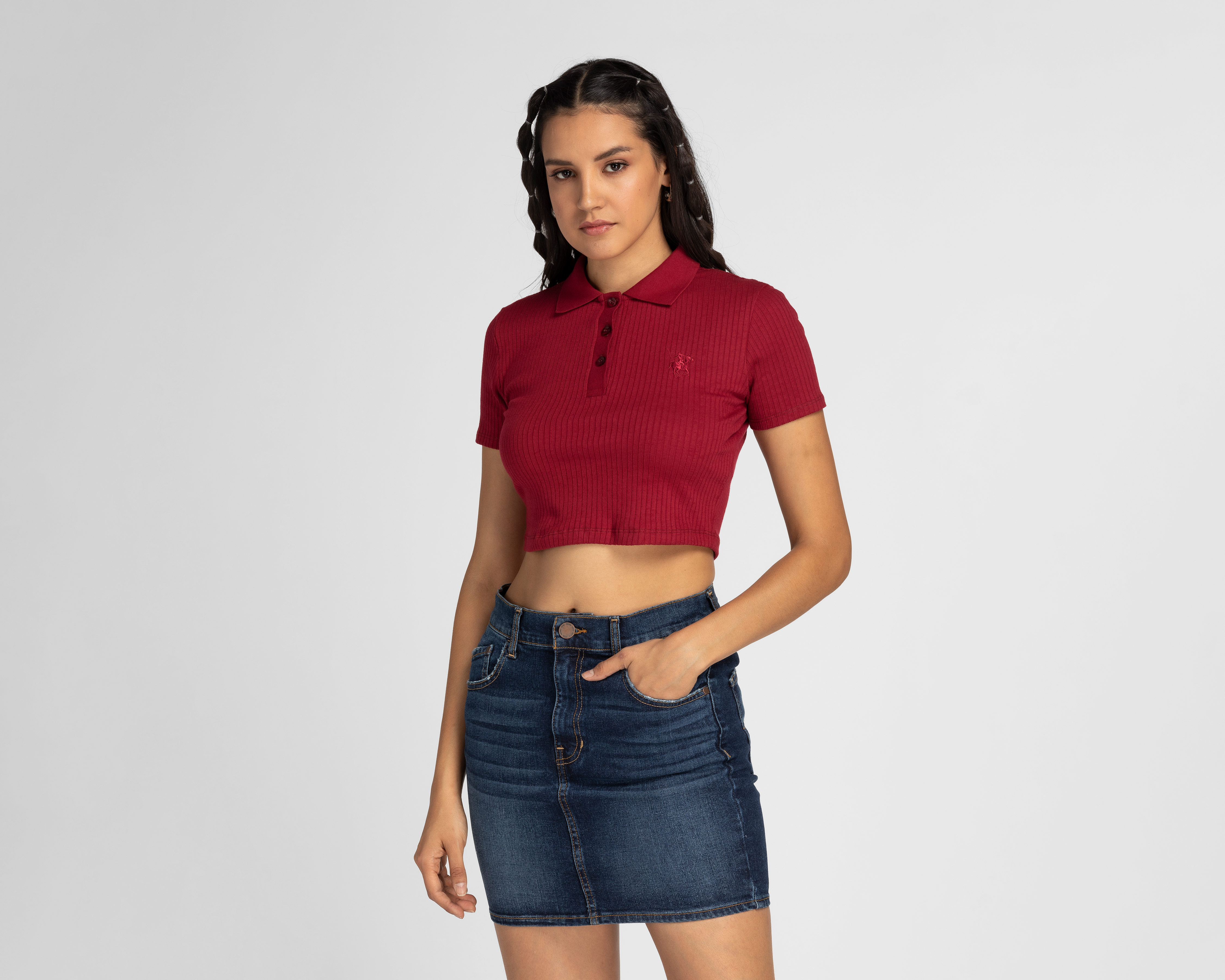 Foto 2 pulgar | Foto 1 | Playera York Team Polo Club Manga Corta Vino