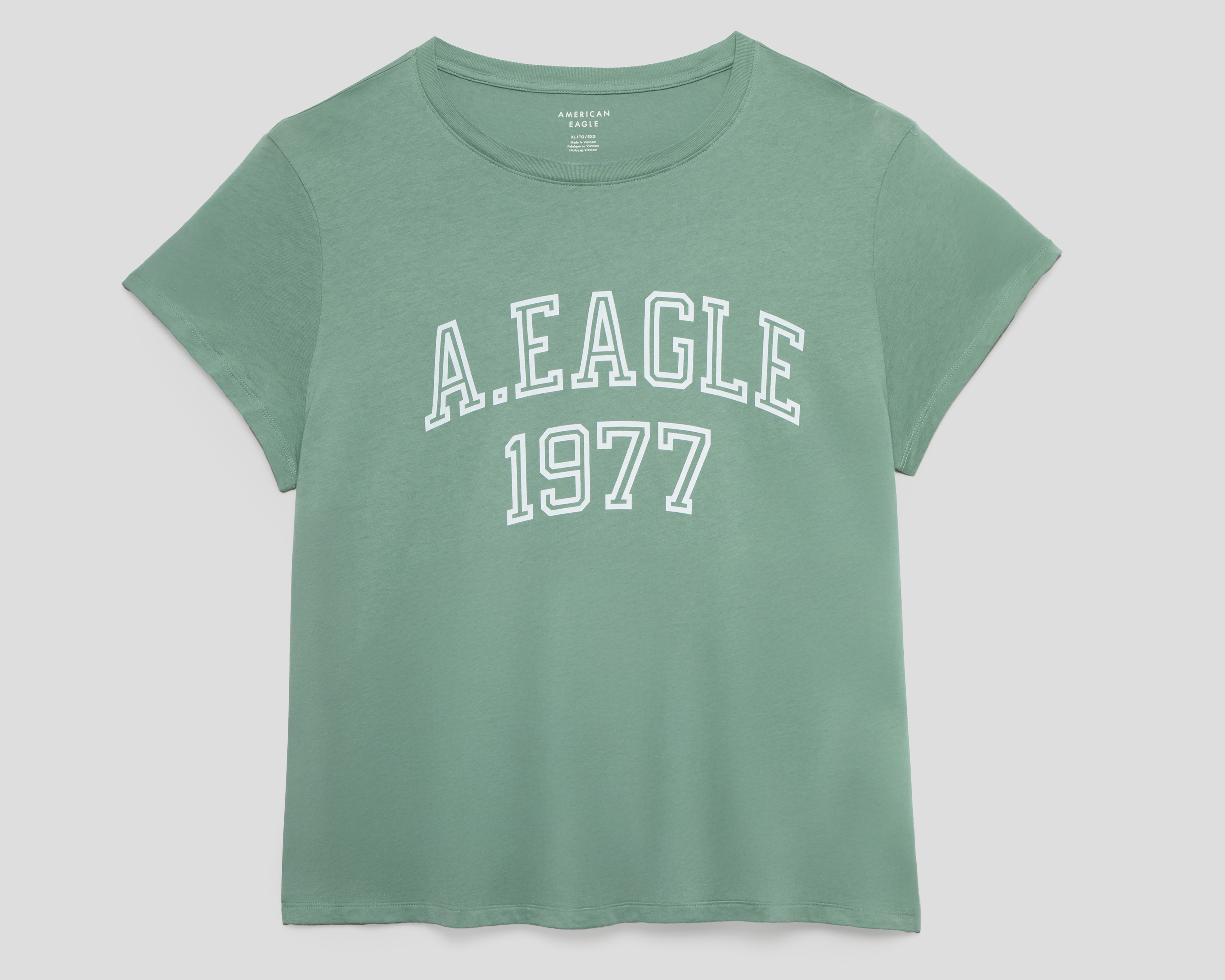 Foto 2 pulgar | Foto 1 | Playera Verde American Eagle para Mujer