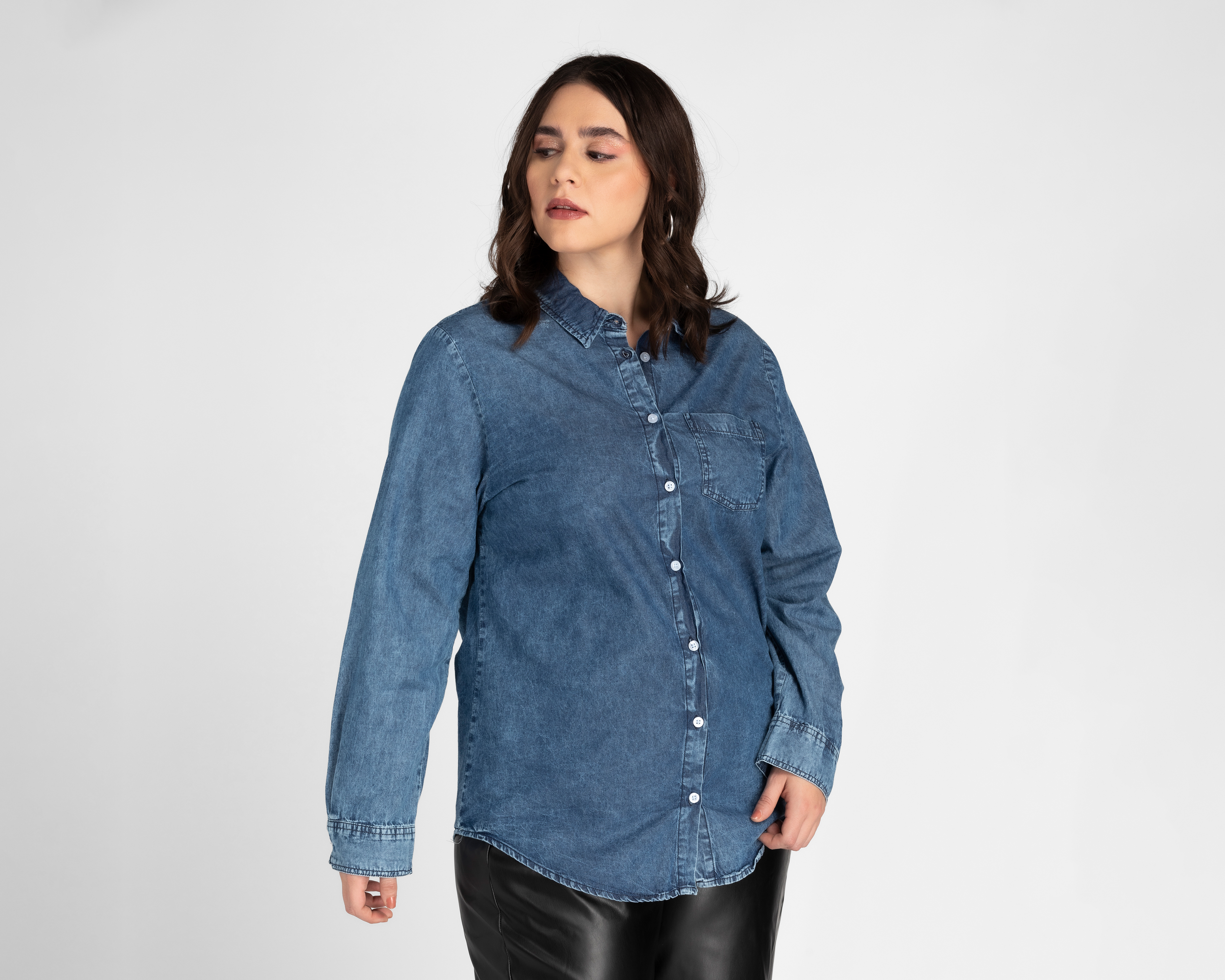 Blusa Refill de Mezclilla Manga Larga