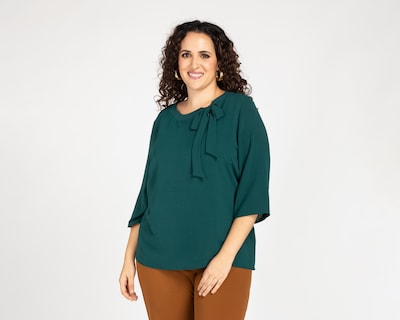 Foto 4 | Foto 4 | Blusa Sahara Manga 3/4 Cuello Redondo