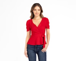 Blusa Sahara Manga Corta con Escote Cruzado