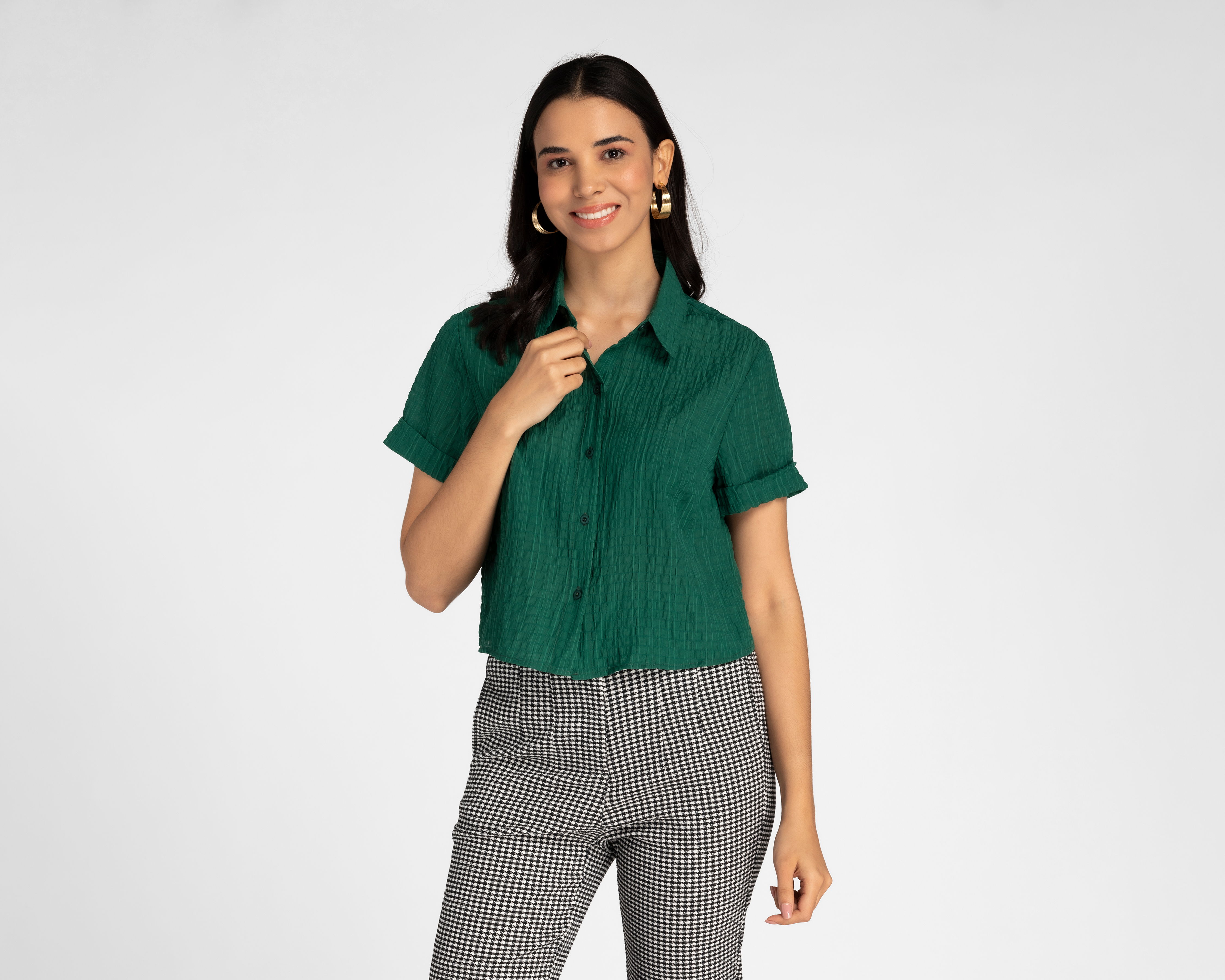 Blusa Sahara Manga Corta con Botones