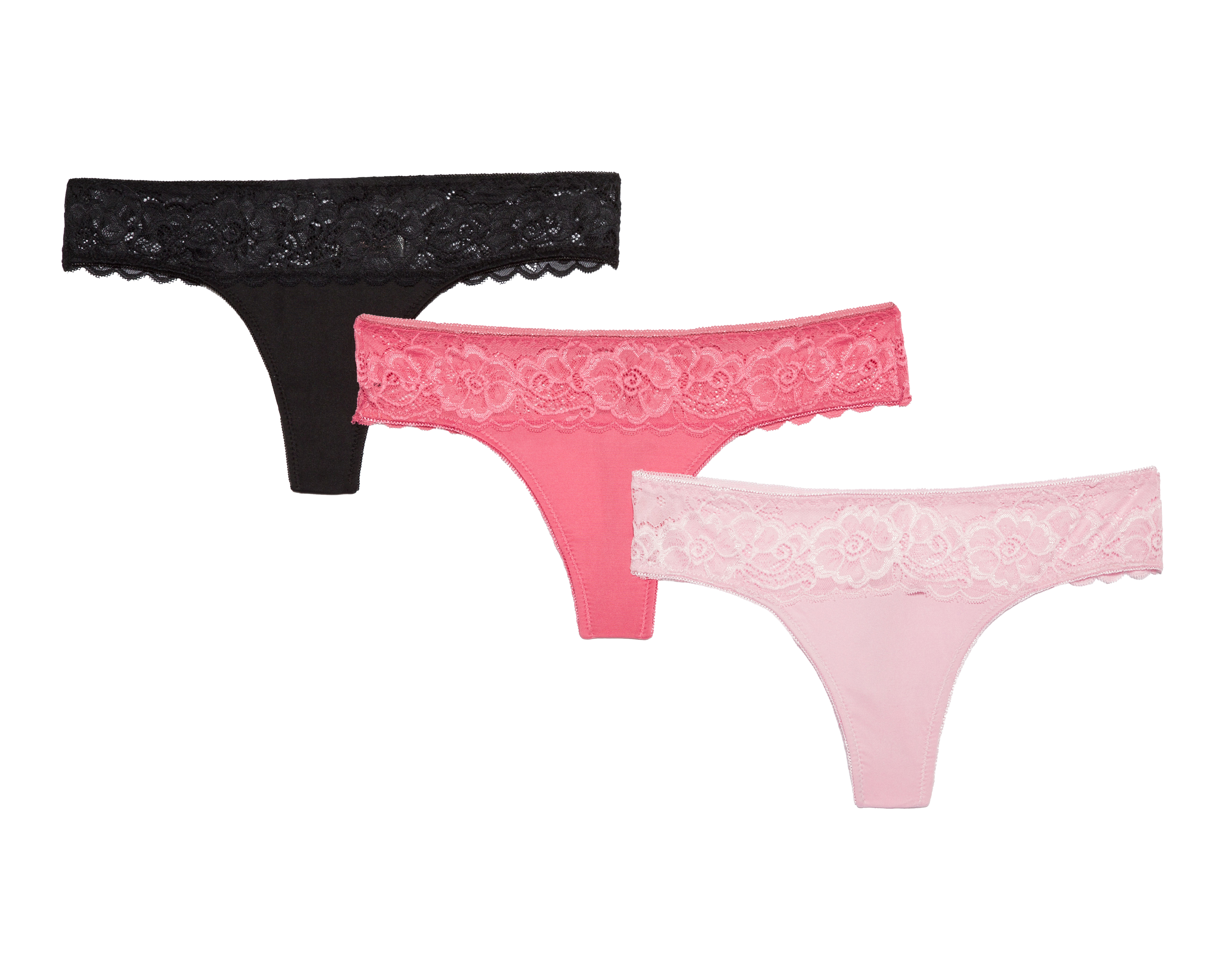 Tanga con Encaje Prima Valentina para Mujer 3 Piezas