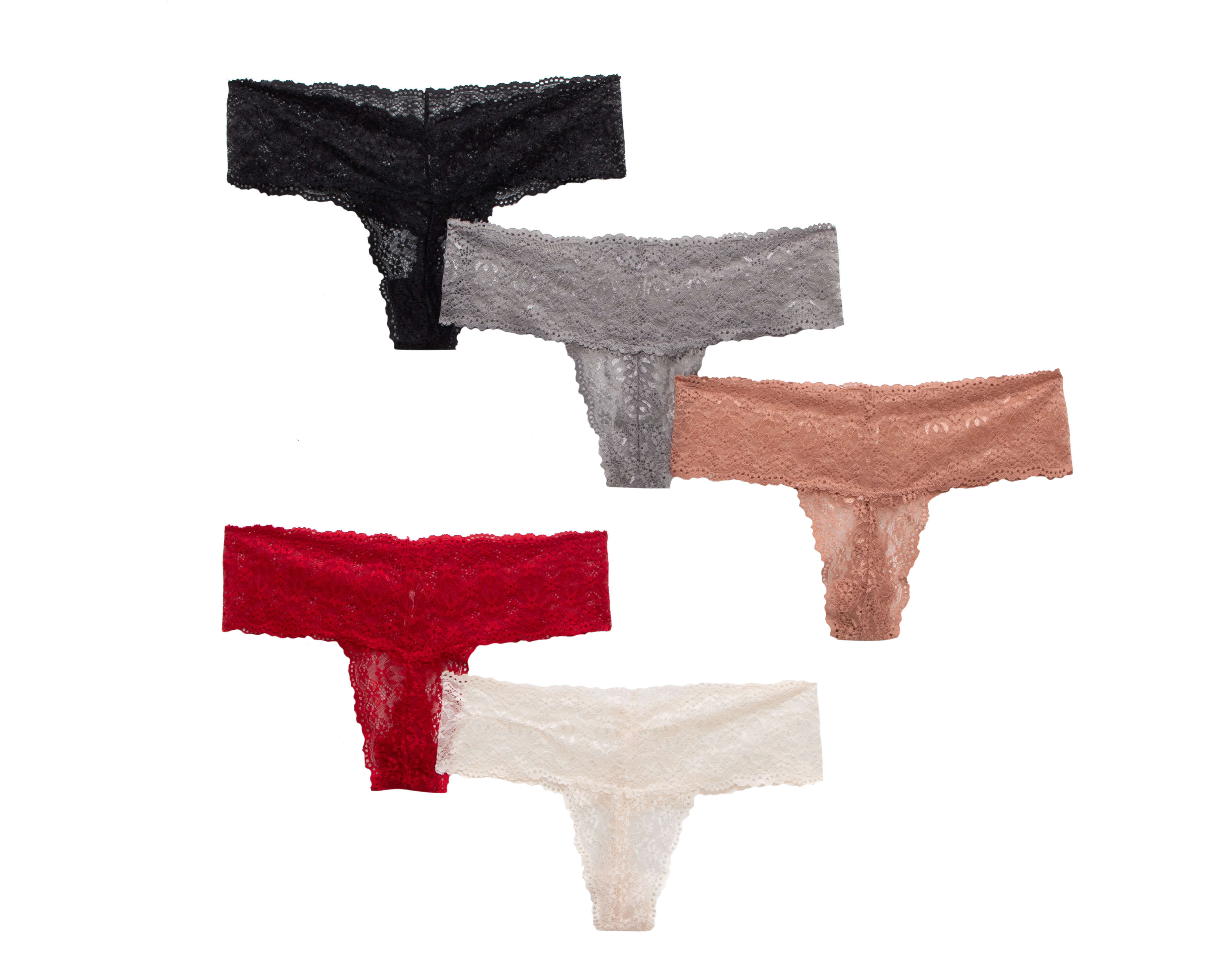 Foto 2 pulgar | Foto 1 | Tanga con Encaje Hush para Mujer 5 Piezas