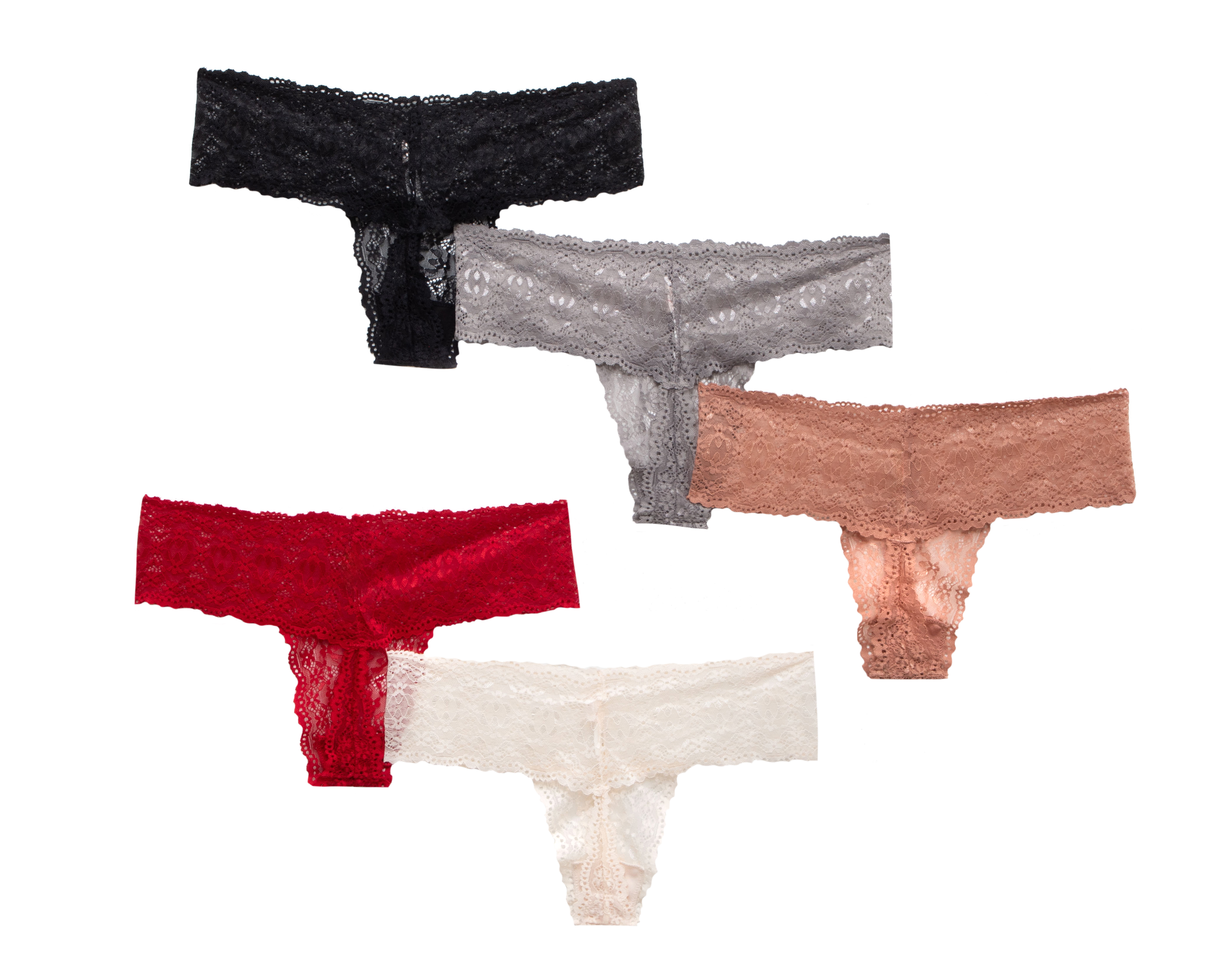 Foto 3 pulgar | Foto 2 | Tanga con Encaje Hush para Mujer 5 Piezas