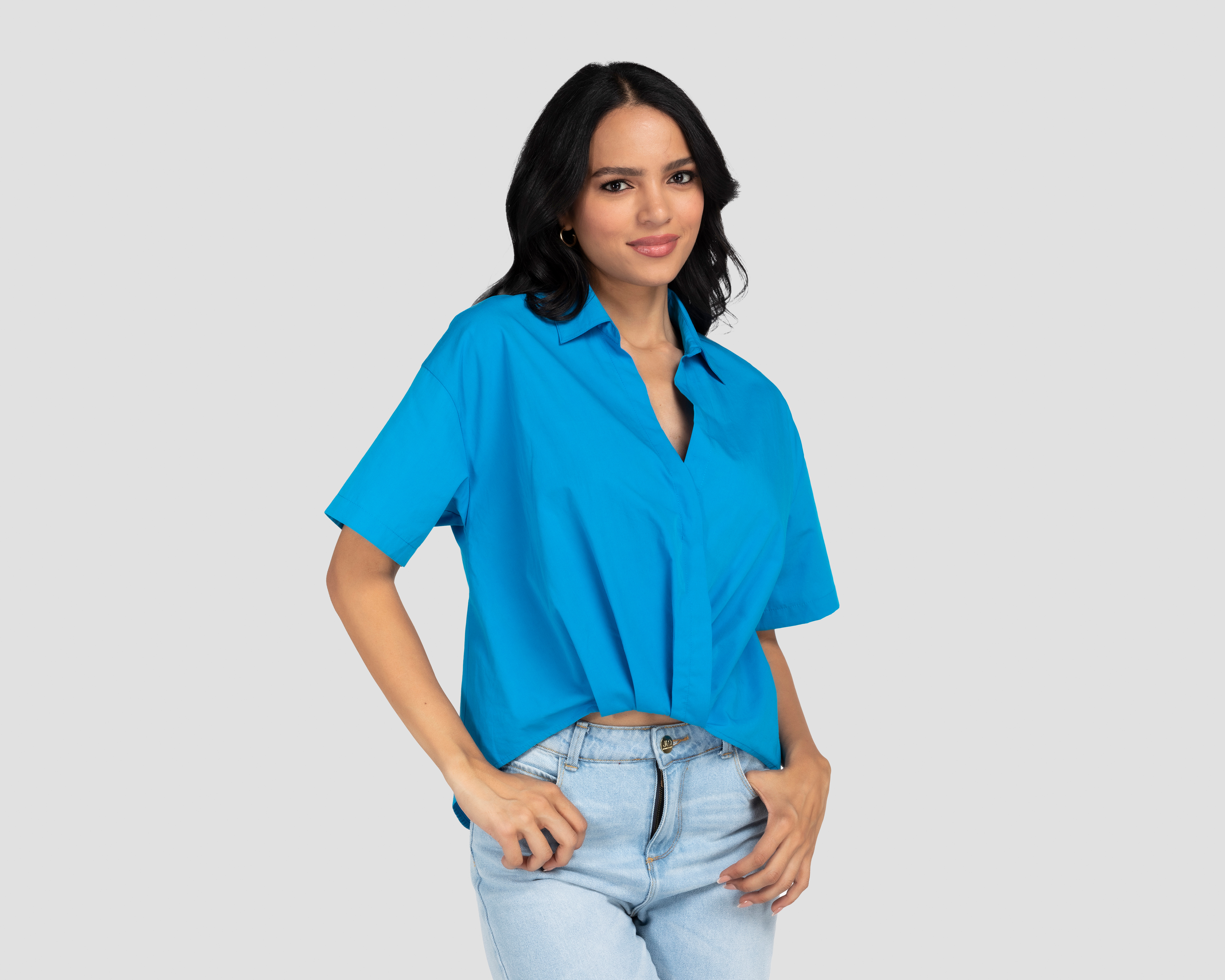 Blusa Sahara Manga Corta con Botones