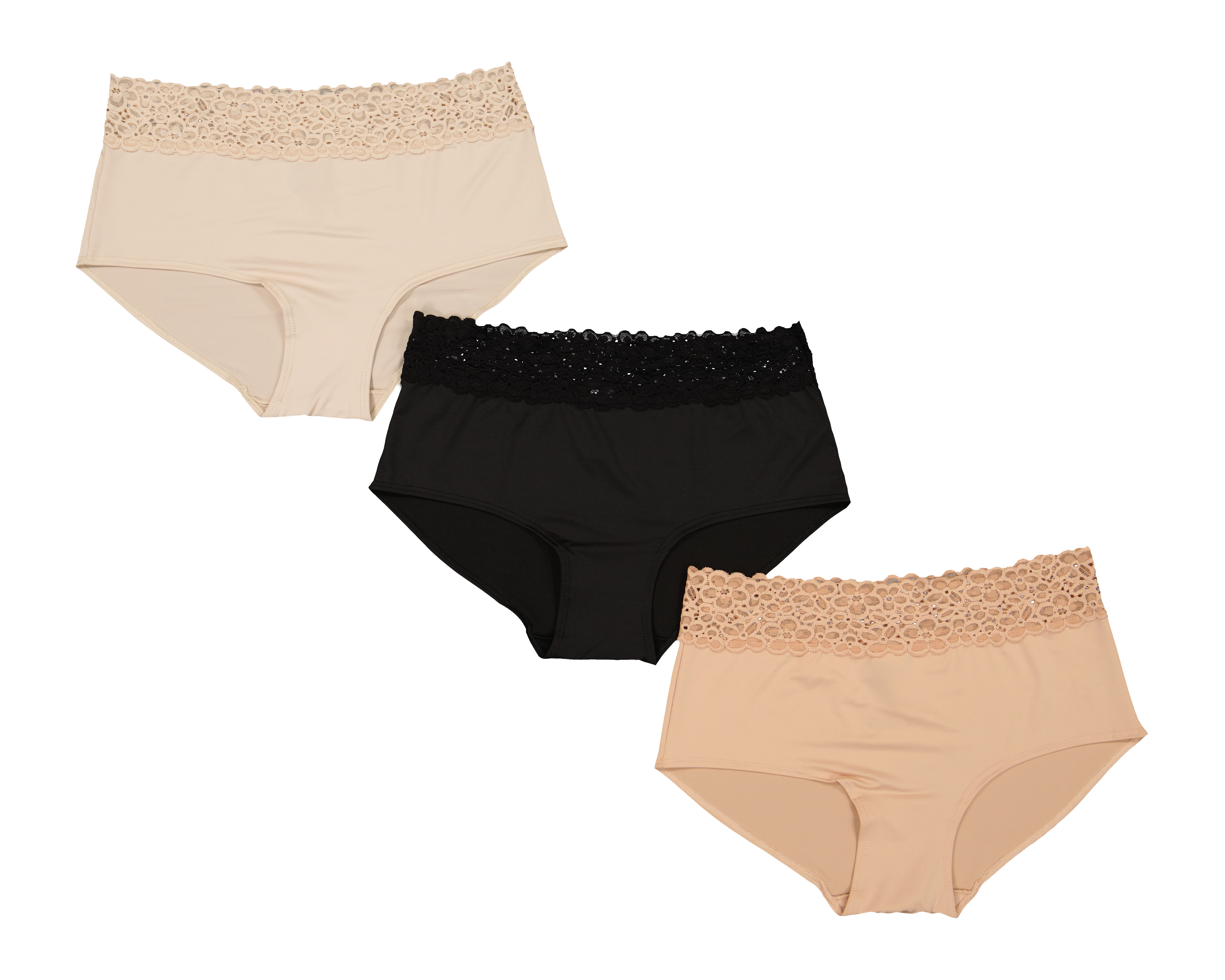 Foto 1 | Foto 1 | Pantaleta Completa con Encaje Frescura para Mujer 3 Piezas