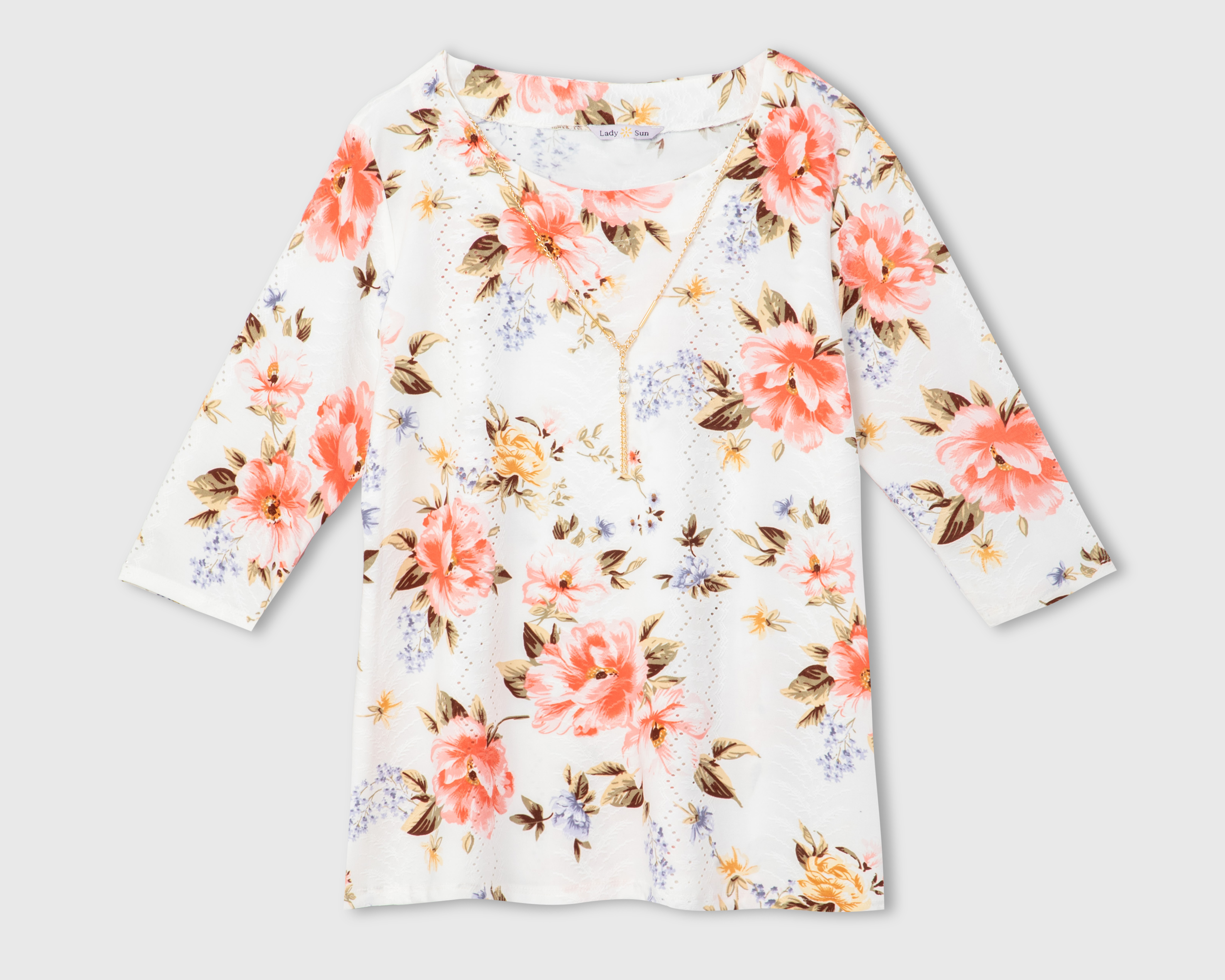 Foto 2 pulgar | Foto 1 | Blusa Lady Sun con Collar para Mujer