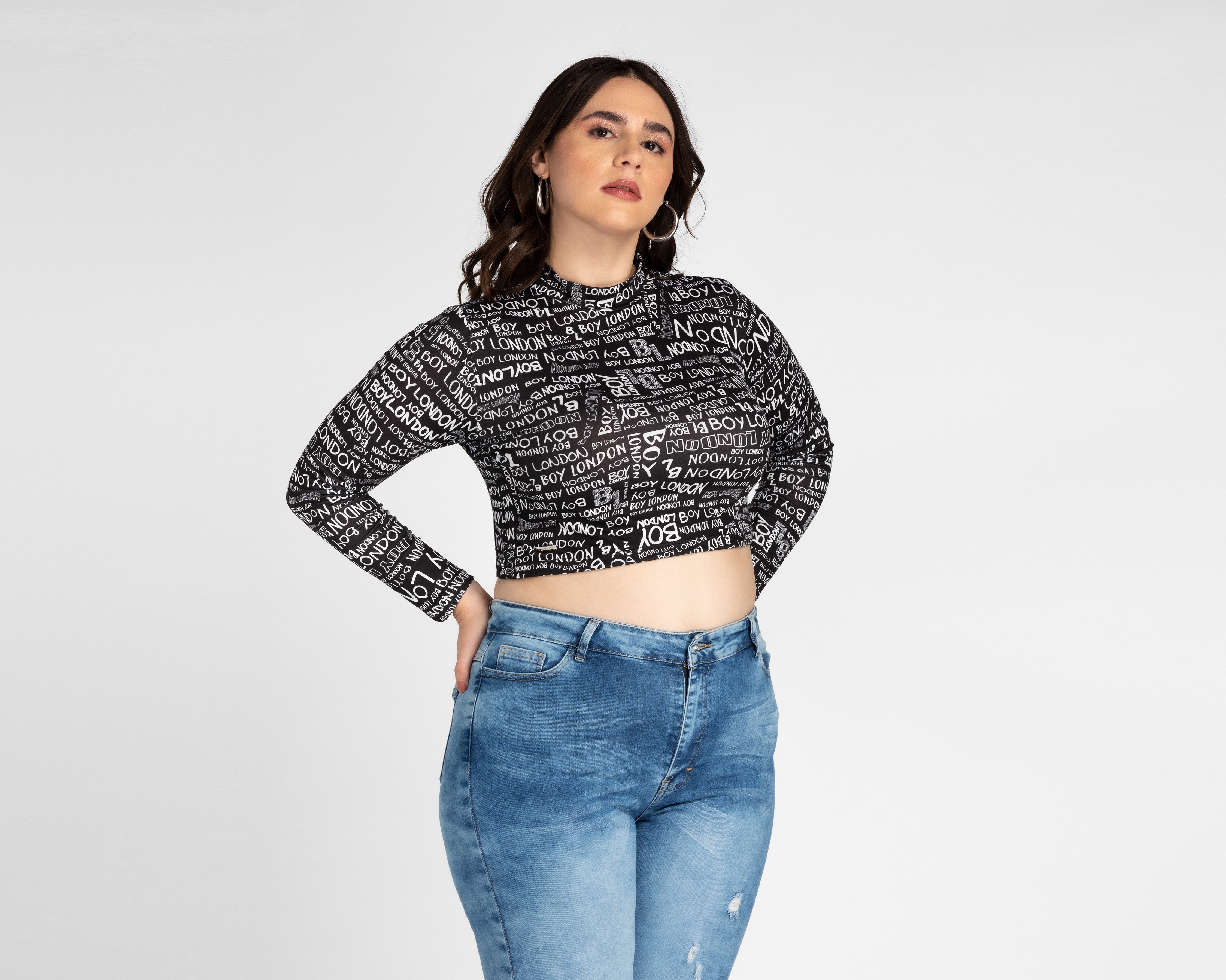 Blusa Boy London Manga Larga con Estampado