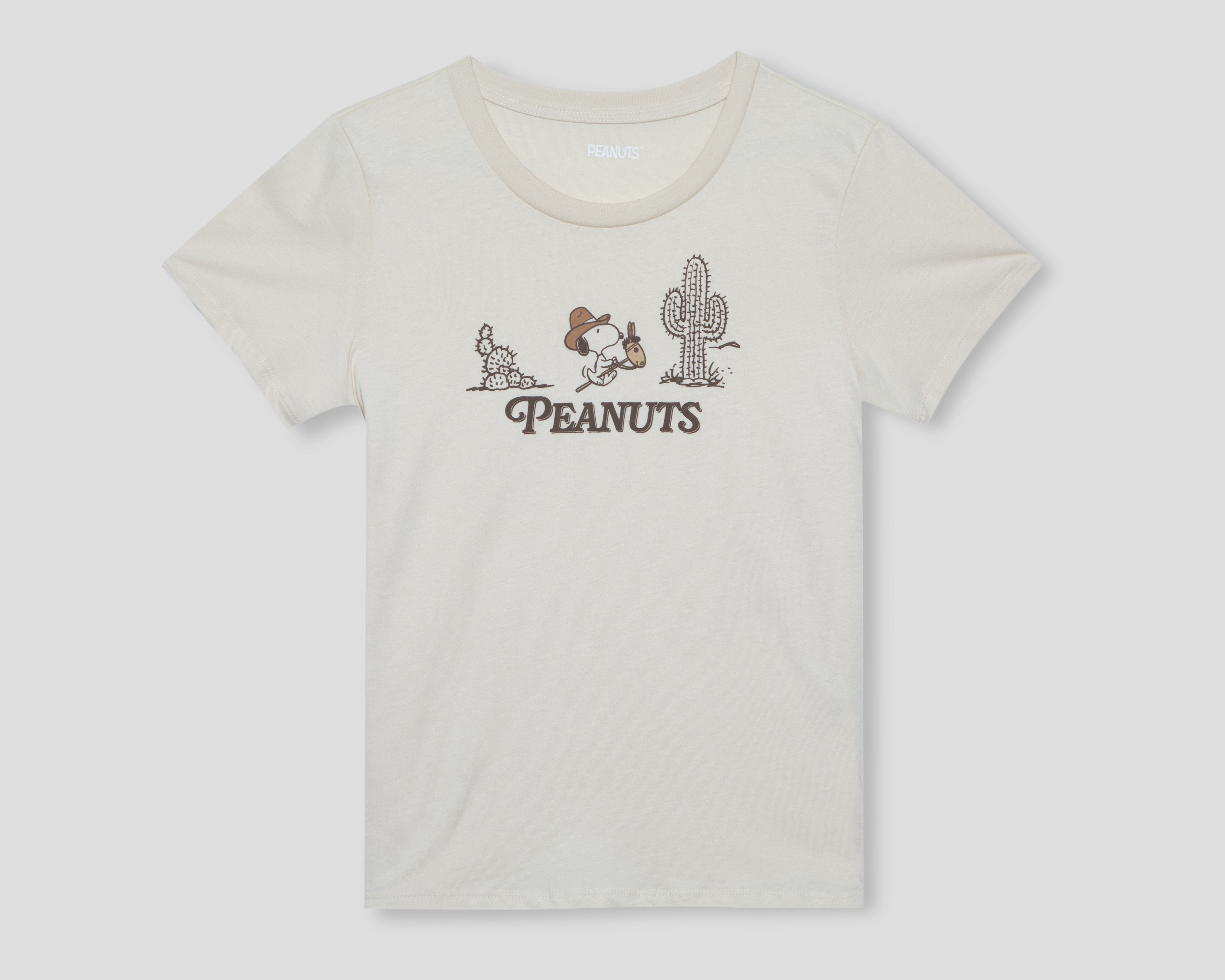 Foto 2 pulgar | Foto 1 | Playera Manga Corta Peanuts para Mujer