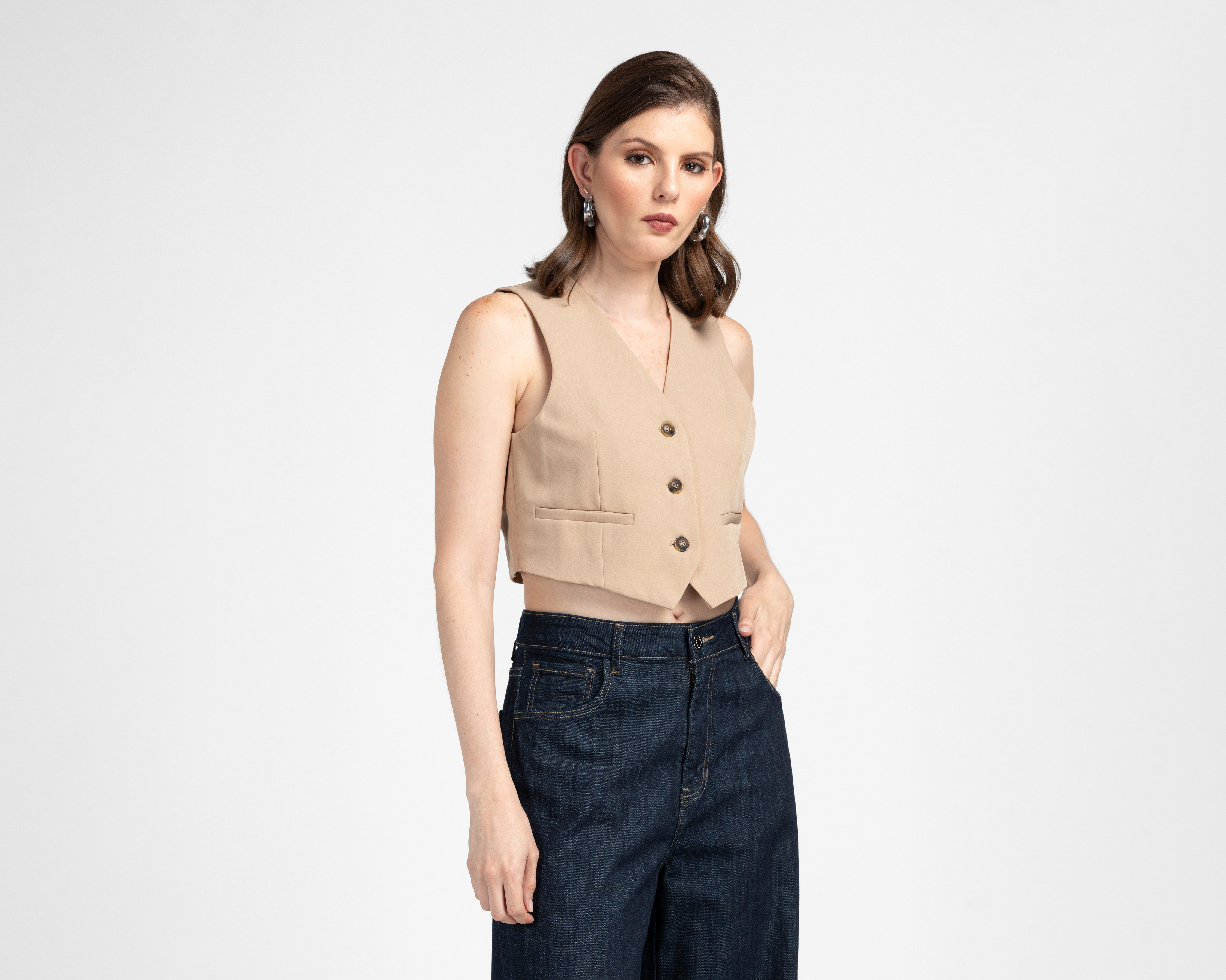 Chaleco Beige Sahara para Mujer